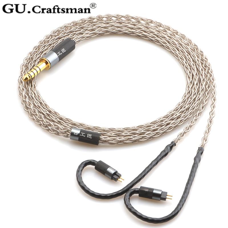 Premium GUCraftsman 6N Silver Upgrade Cable for 2Pin IEMs - Compatible with 64Audio A12T/U12, TIA Fourte, Oriolus RE2000, Legend X, iSINE20, VE8 | Enhanced Audio for Audiophiles & Music Professionals