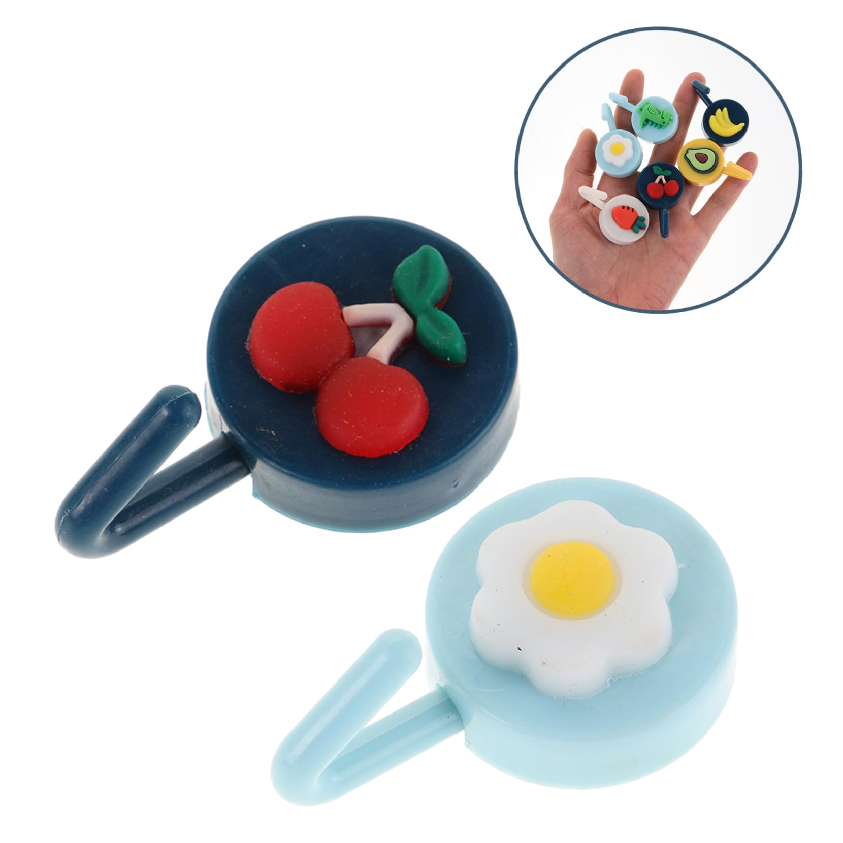 12 Pcs Cartoon Animal & Fruit Shaped Adhesive Wall Hooks - Reusable Key Holder, Clipper Blade Organizer, Kids Coat Hanger for Bedroom, Bathroom, Kitchen & Office Organization