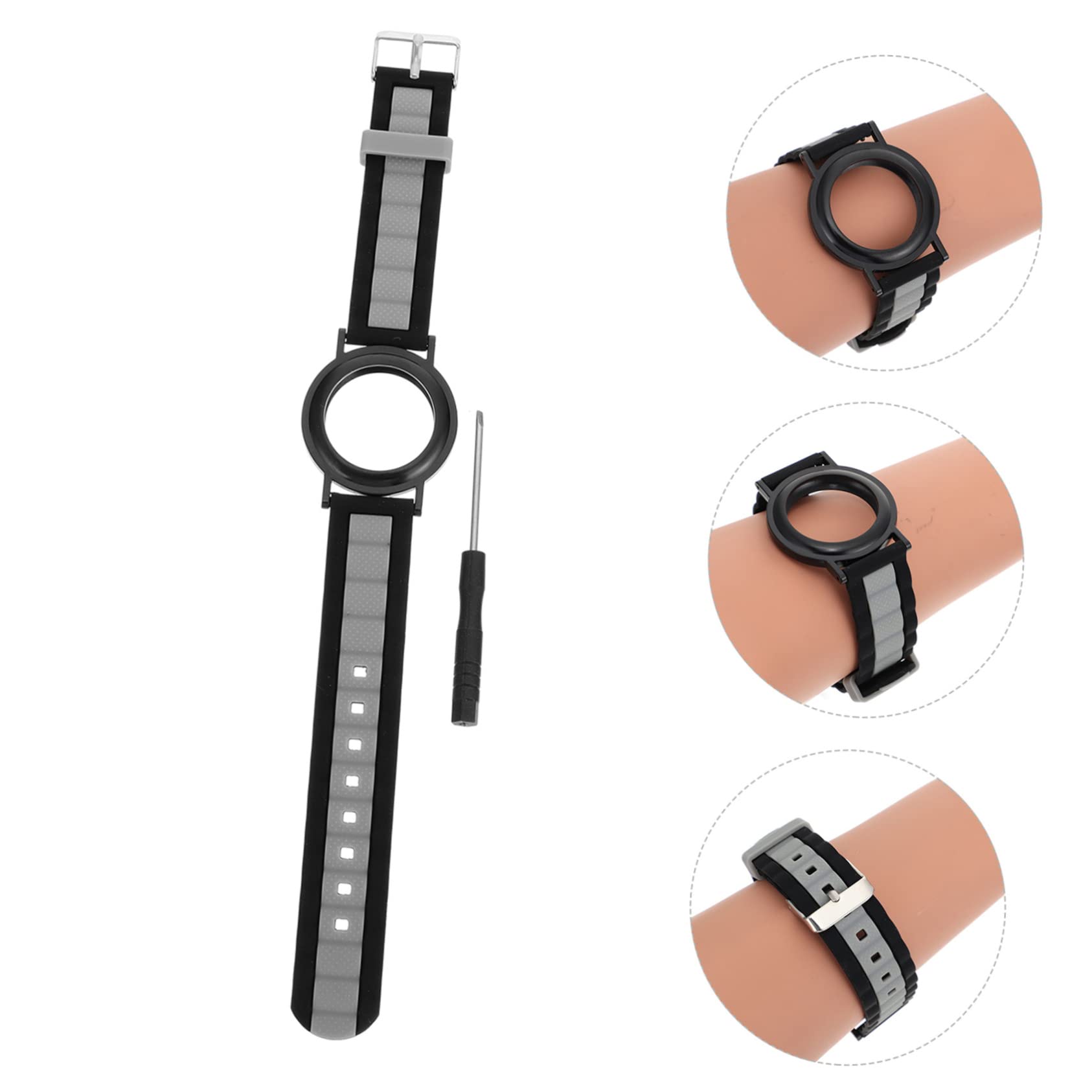 GAROZATION Silicone Watch Band Replacement - Soft Durable Strap Wristband for Fitness Tracking Watches, Universal Watch Cover Case (Perfect for Running, Swimming & Daily Wear)