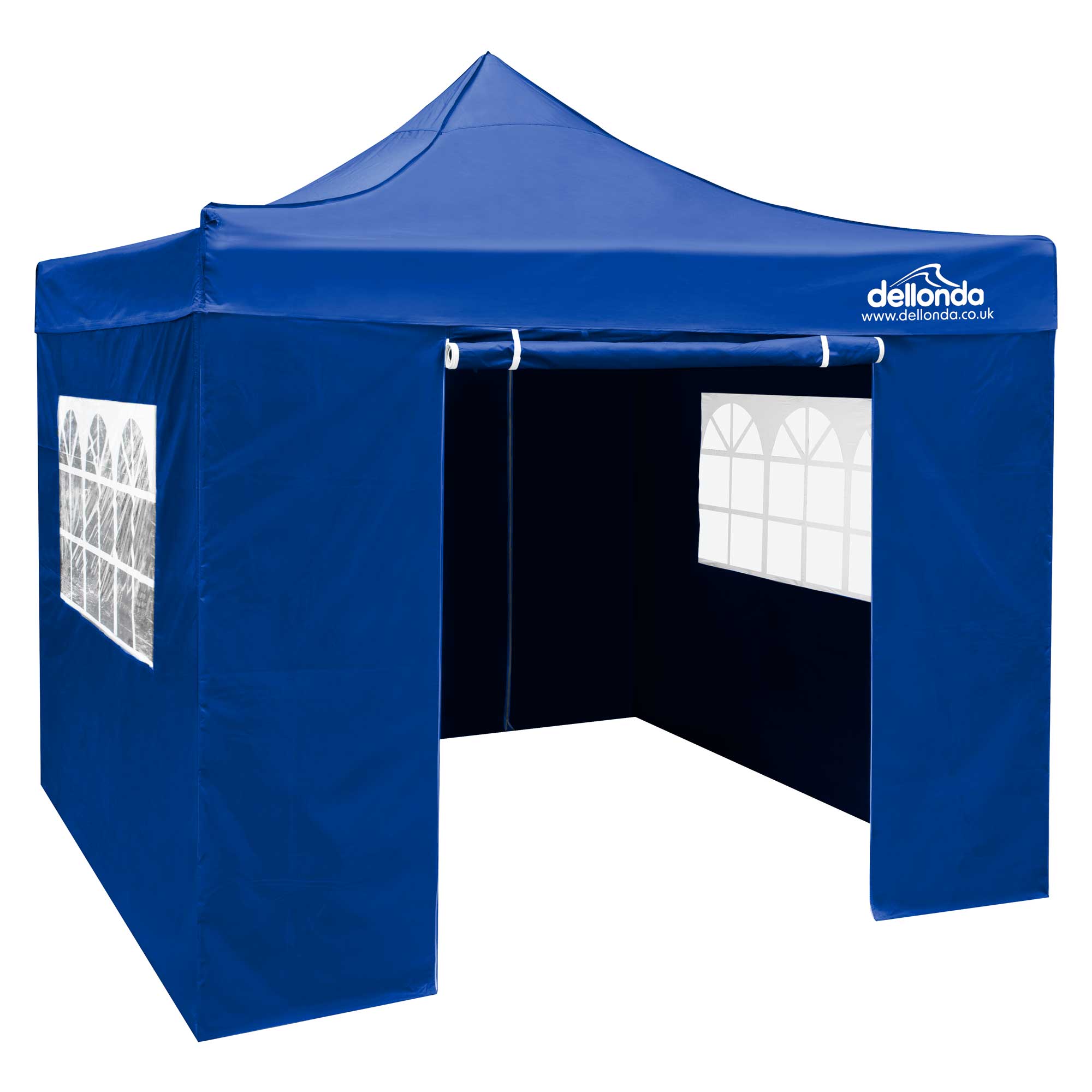 Premium 2x2m Pop Up Gazebo with Waterproof Side Walls, Carry Bag, Stakes & Weight Bags - Portable Outdoor Canopy for Camping, Beach, Picnics & Backyard Parties (Blue, DG161)