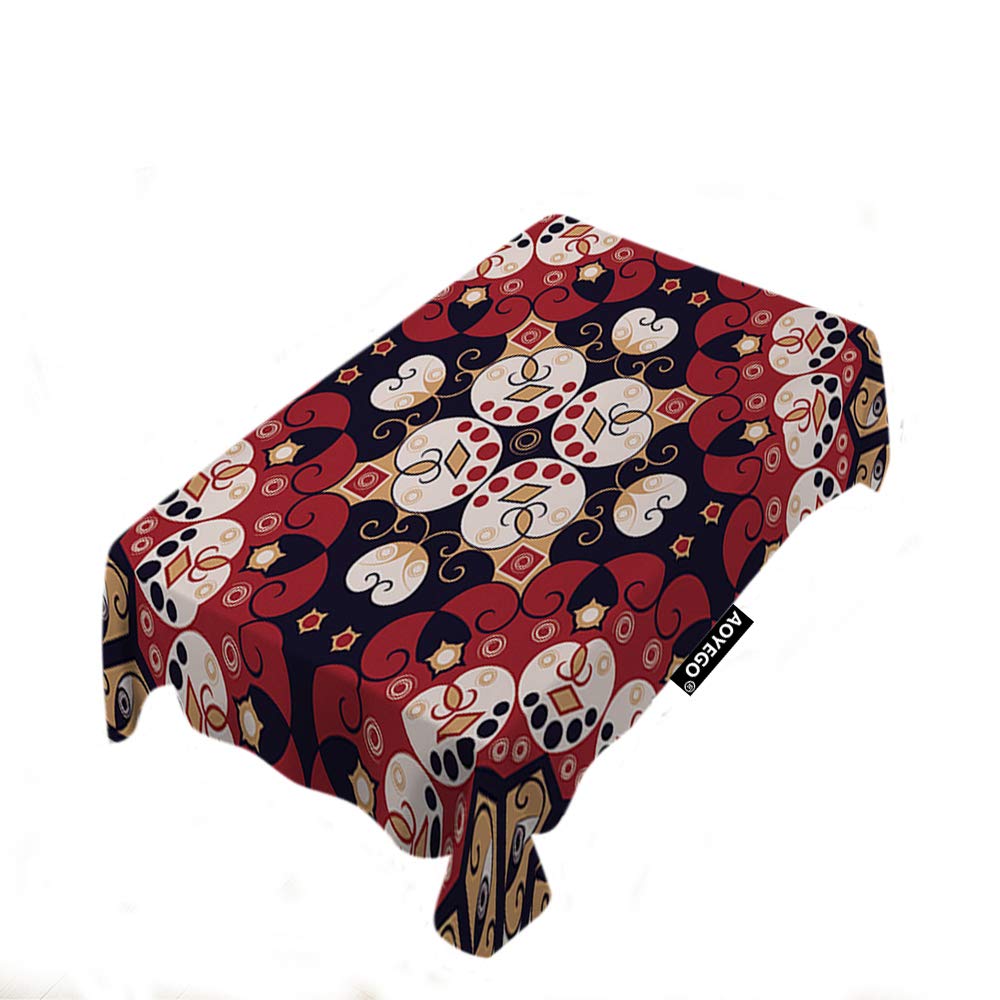 Stylish Ethnic Pattern Rectangle Tablecloth - 60x104 Inch Colorful Gothic Persian Design Polyester Fabric for Indoor, Outdoor, Picnic, Party & Dining - Perfect for Home Decor, Restaurant Events and Special Occasions