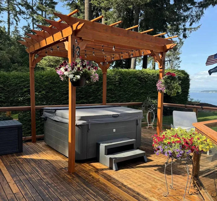 Regallion Outdoor Wooden Pergola Kit with Swing Hangers - 6x8, 8x8 & 8x10 Sizes - Perfect for Backyard, Garden, Patio & Deck Shade Structure