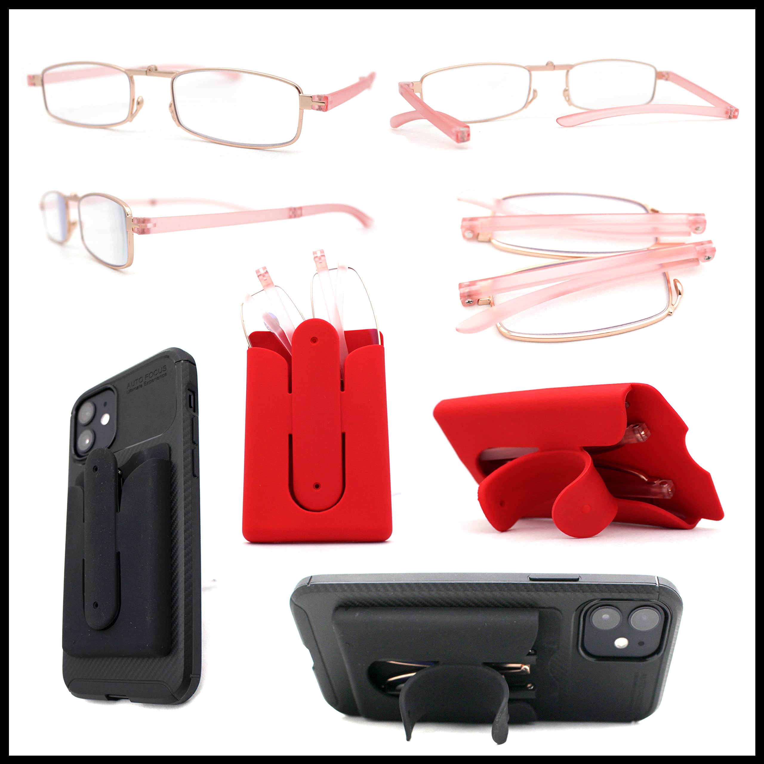 SA106 Blue Light Blocking Reading Glasses - Portable, Lightweight & Phone Attachable for Computer, Reading & Digital Eye Strain Relief