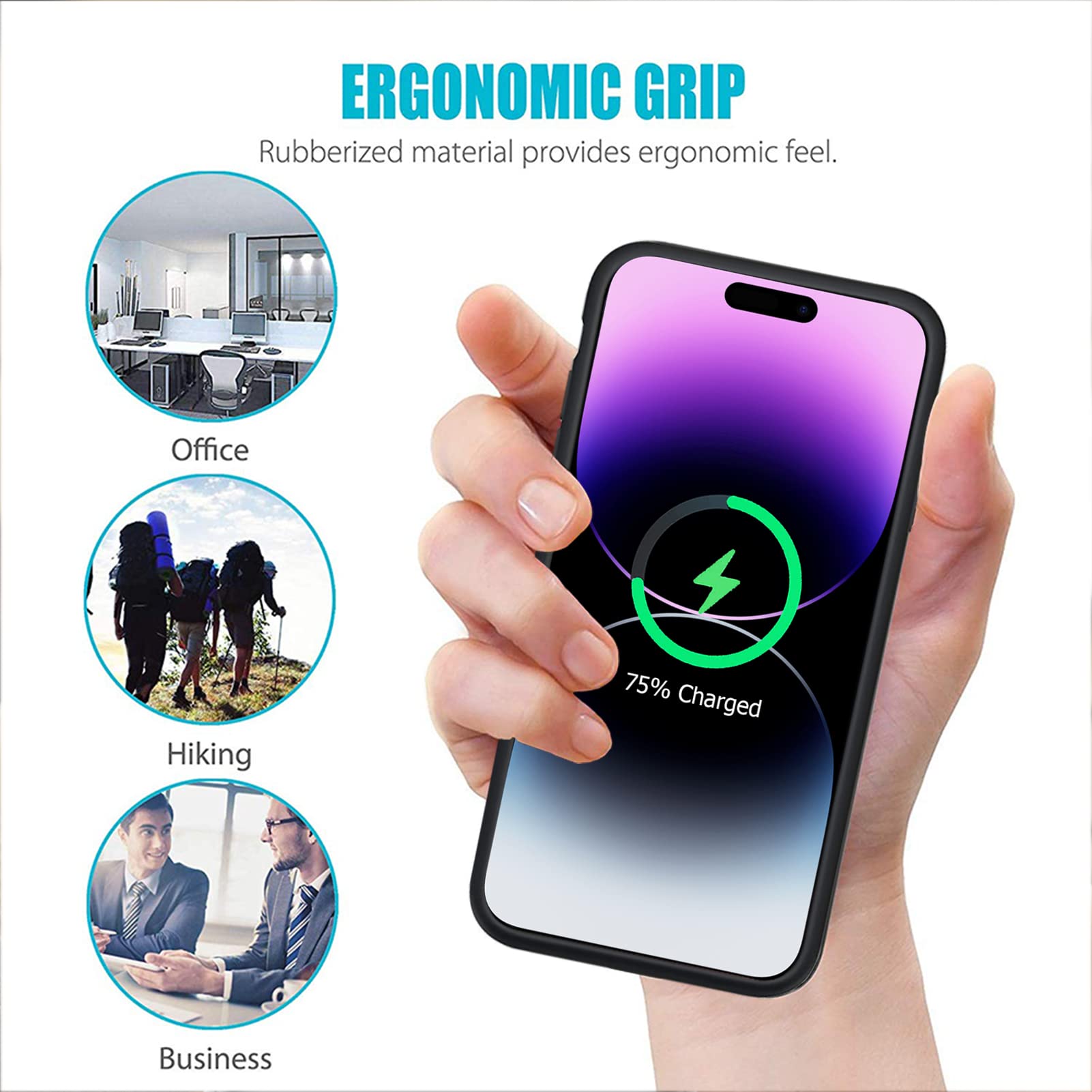 10800mAh iPhone 14 Pro Max Battery Case - Smart Portable Charger with Wireless Charging | Rechargeable Protective Case for iPhone 14 Pro Max (6.7