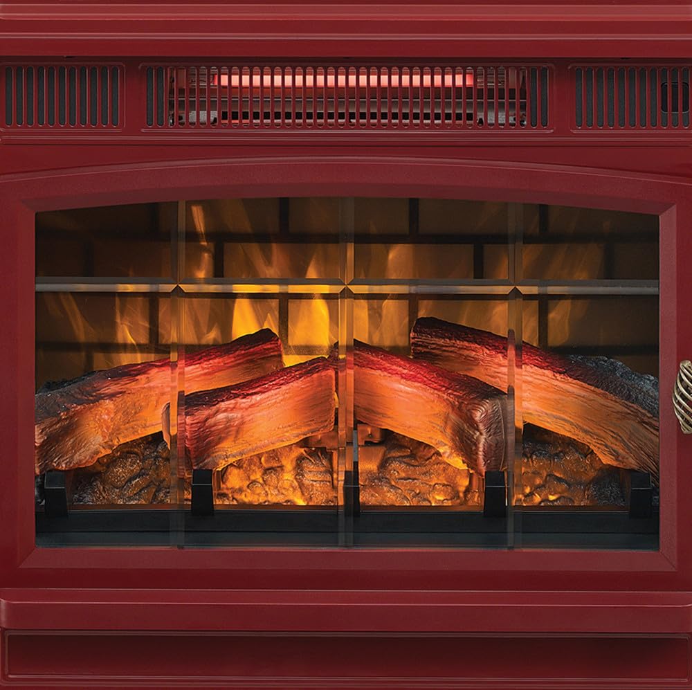 Duraflame Freestanding Electric Fireplace Stove Heater - 3D Realistic Flame Effect, 1000 Sq Ft Coverage, Cinnamon Finish - Perfect for Living Rooms, Bedrooms & Offices