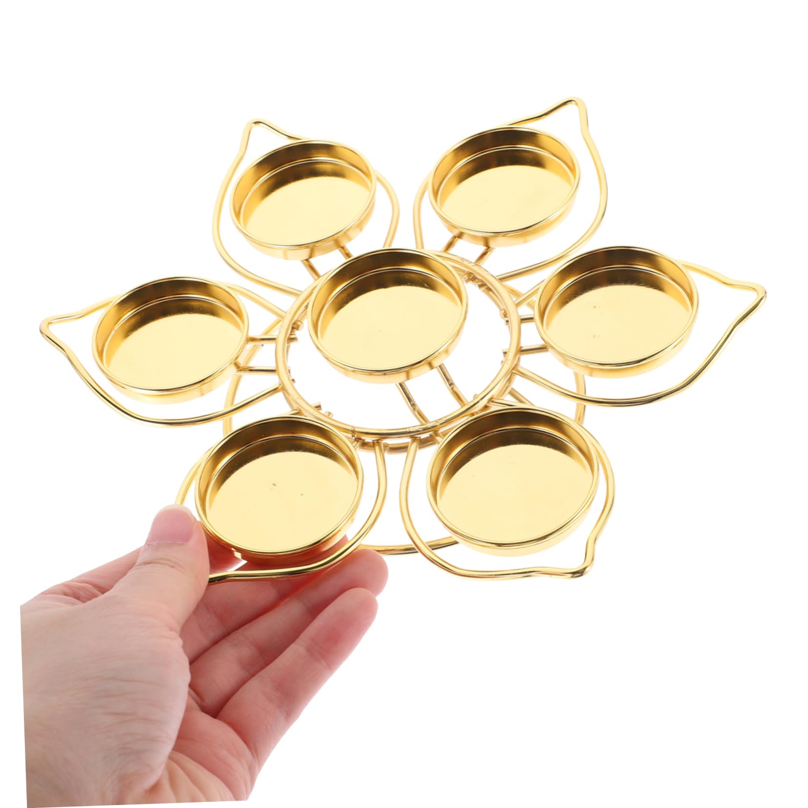 DOITOOL Golden Brass Ghee Lamp Holder - Buddhist Butter Lamp Tea Light Candle Holder for Wedding Decor, Temple Altar & Home Meditation - Elegant Glass Container for Spiritual & Relaxing Ambiance