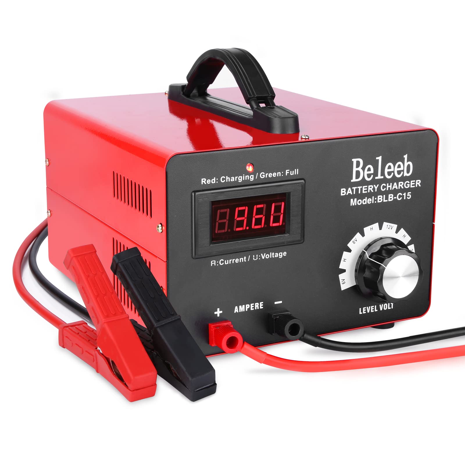 15A Multi-Voltage Battery Charger for 6V/8V/12V/24V Lead-Acid & LiFePO4 Lithium Batteries - Automotive Car, Golf Cart, Motorcycle, Truck & Lawn Mower Charger with Desulfator - Perfect for Home, Garage & RV Battery Maintenance