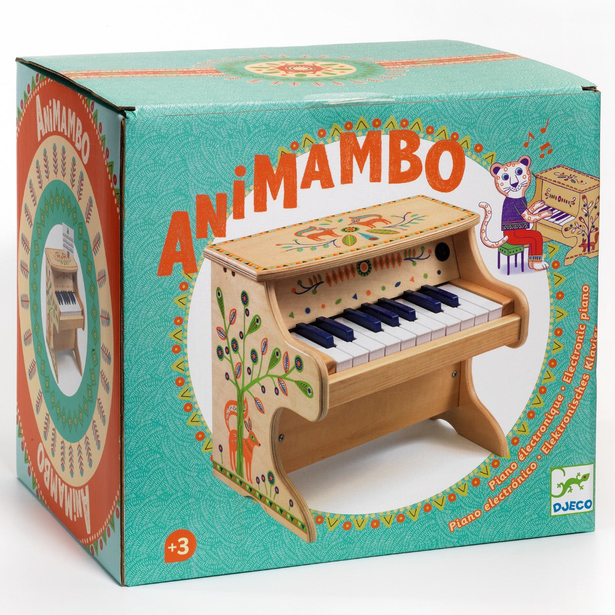 Djeco Animambo Electronic Toy Piano for Kids - Portable Musical Keyboard with Lights & Sounds - Perfect for Early Learning & Playtime Fun