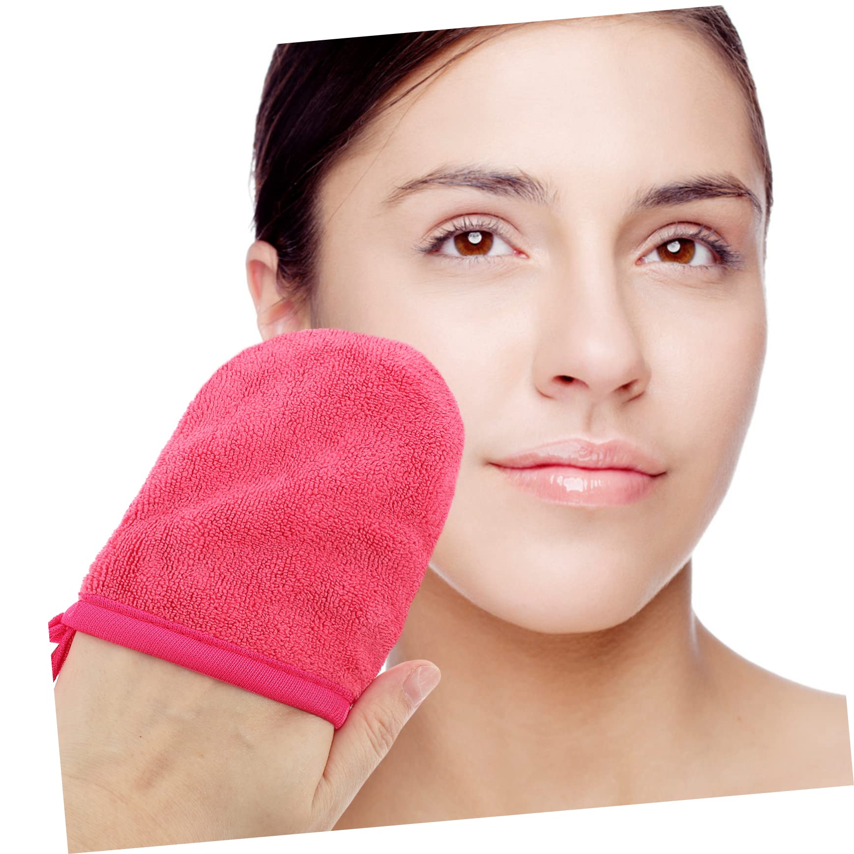 Makeup Cleaning Gloves Set of 4 - Soft Fiber Face & Hair Washcloth Mitts, Comfortable Makeup Remover Towel & Scrub Gloves for Skincare Routine | Perfect for Daily Cleansing, Spa Nights & Travel