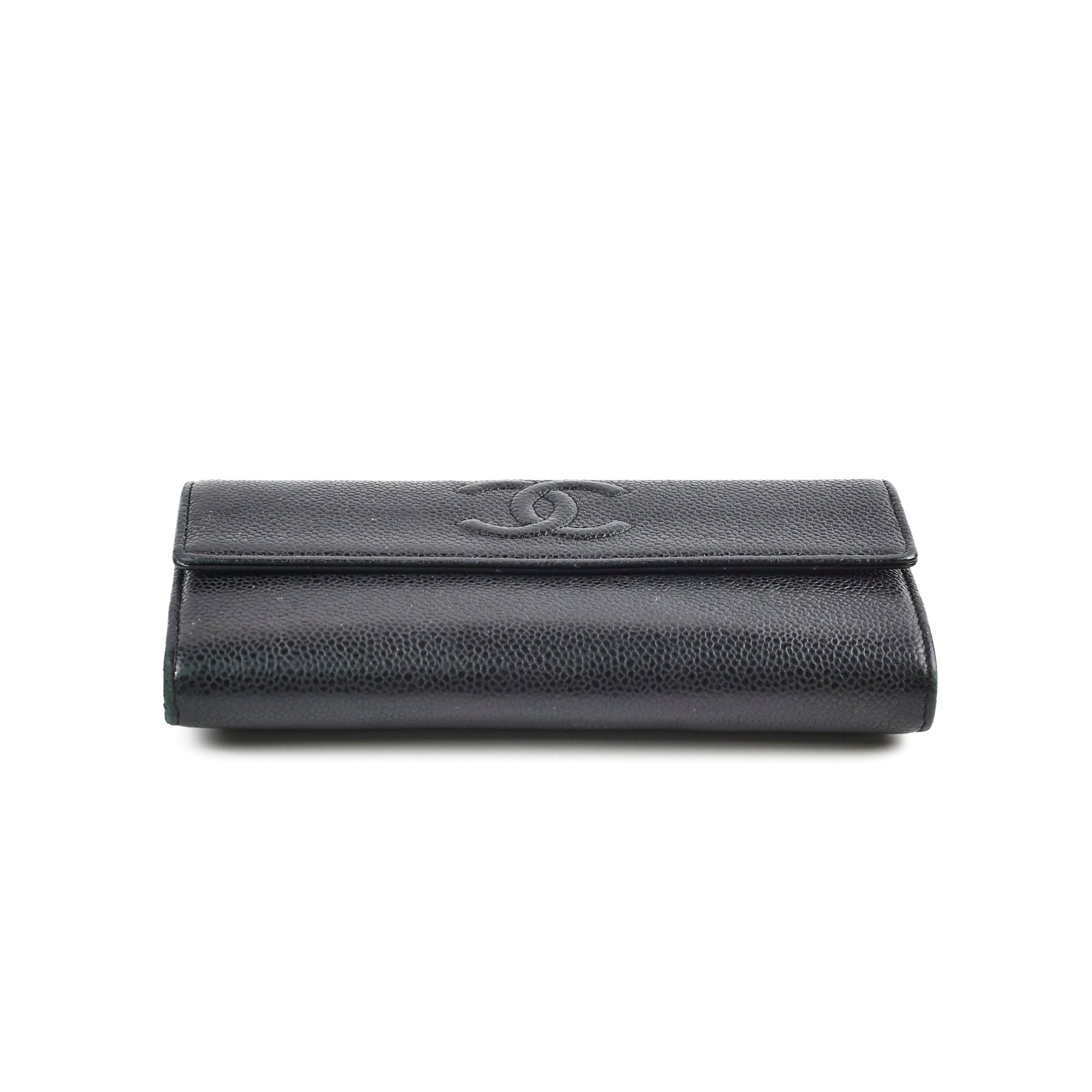 Chanel 18 Series Black Long Wallet for Women | Luxury Leather Zip Around Clutch | Perfect for Everyday Use, Travel & Special Occasions