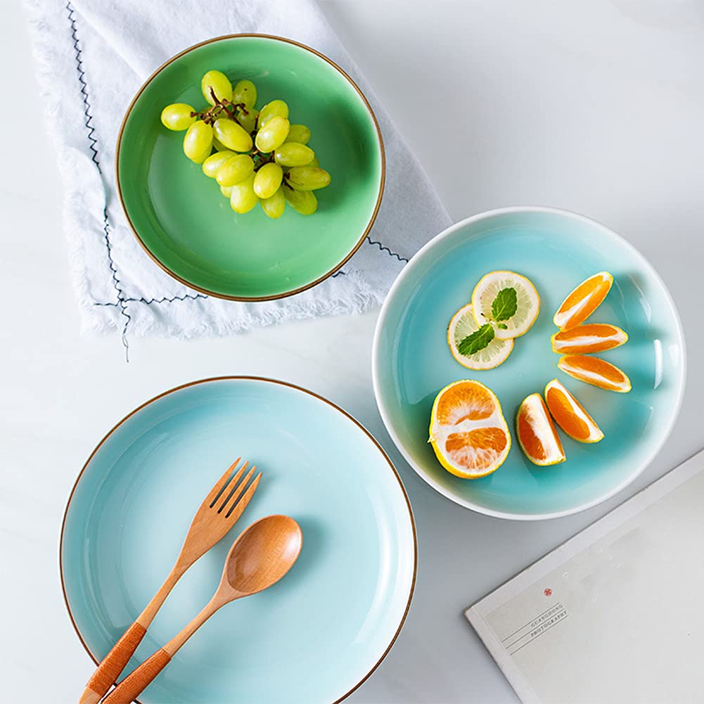 Ceramic Pedestal Bowl - Elegant Round Footed Fruit Dish for Dessert Display, Kitchen Counter Decor & Table Centerpiece | Perfect for Serving Fruits, Snacks, and Party Appetizers
