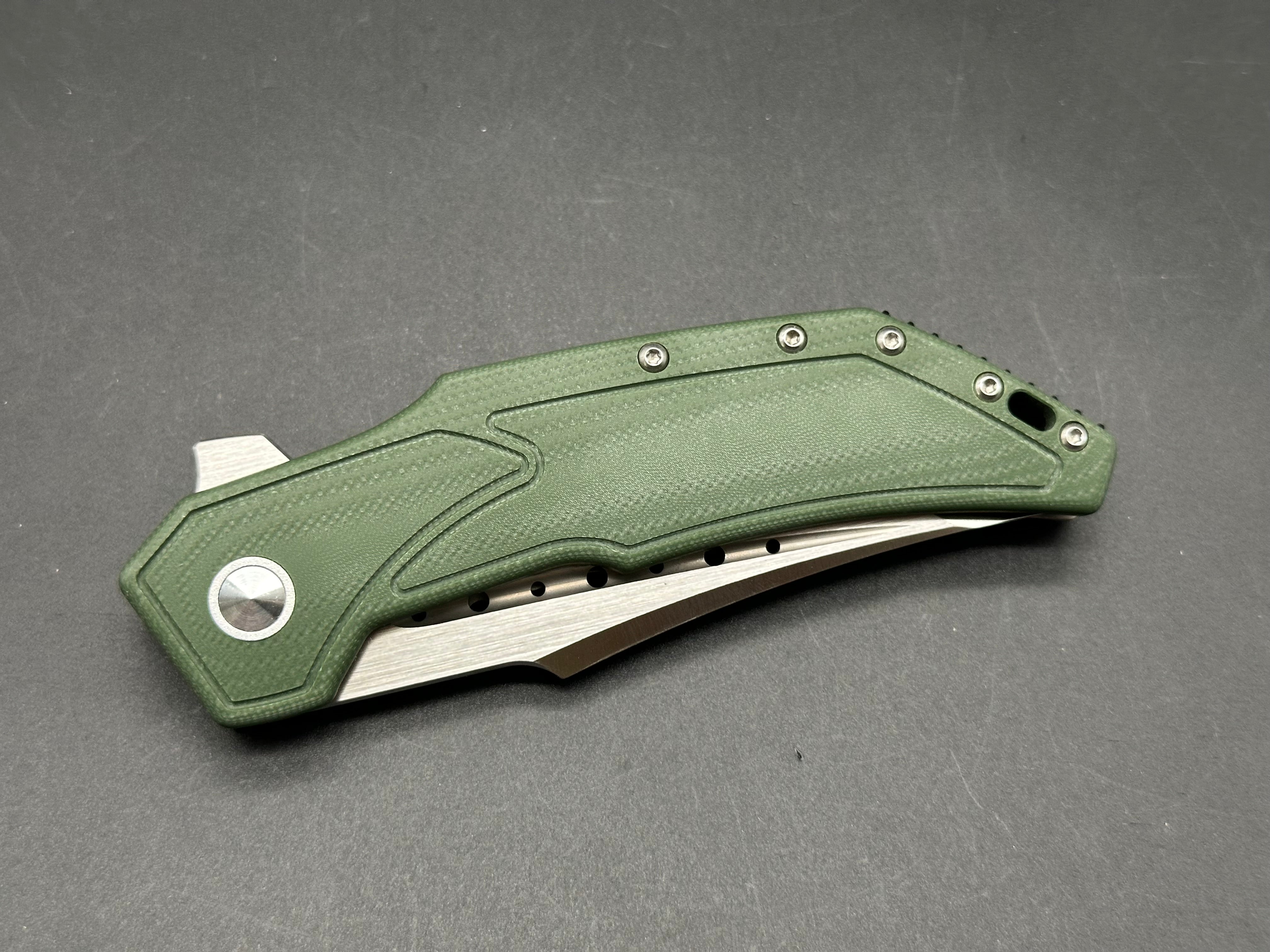Begg Knives Astio Frame Lock Folding Knife - OD Green G10 Handle - EDC, Outdoor, Camping & Survival Gear