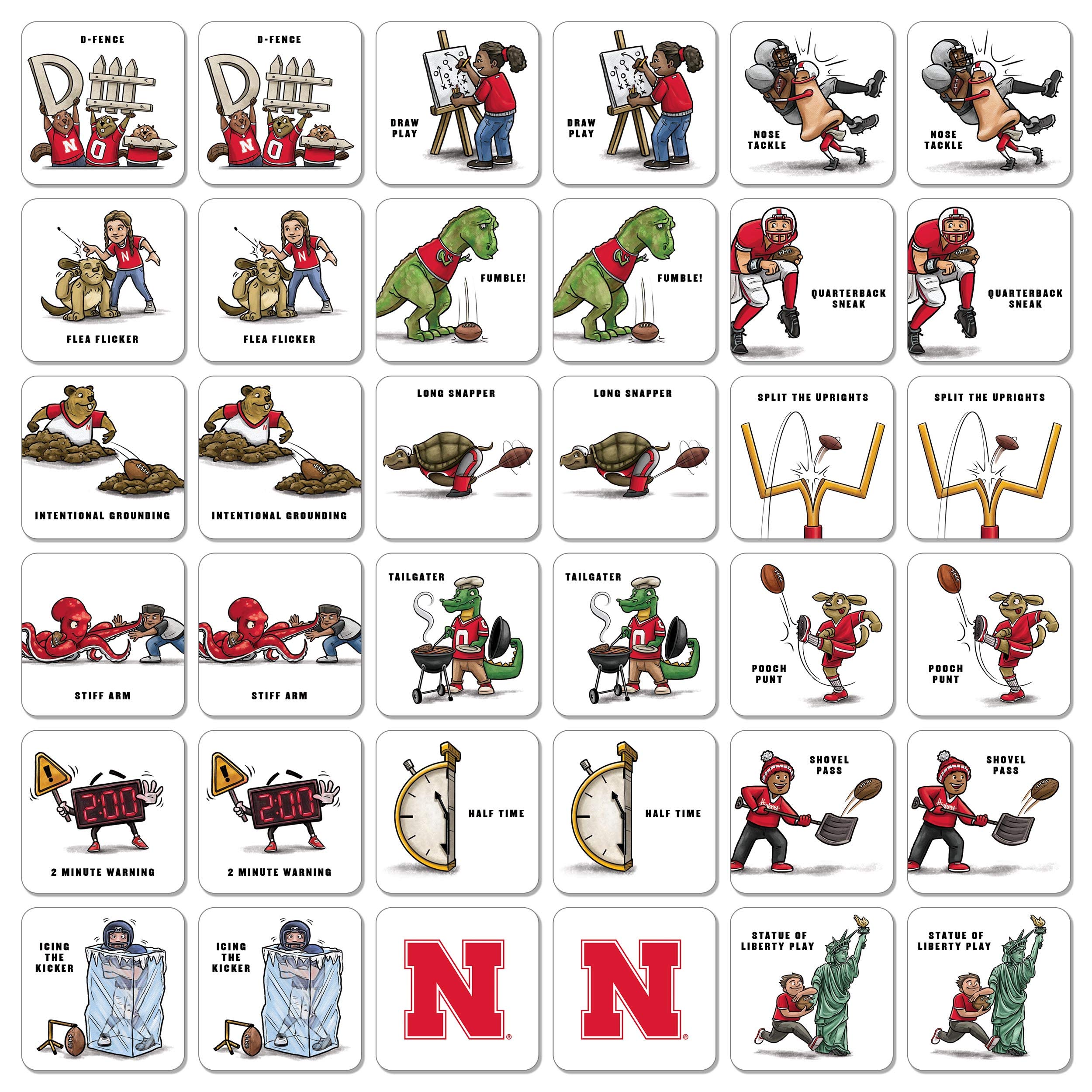 YouTheFan NCAA Memory Match Game - College Sports Matching Card Game for Kids & Adults - Perfect for Family Game Night, Parties & Travel
