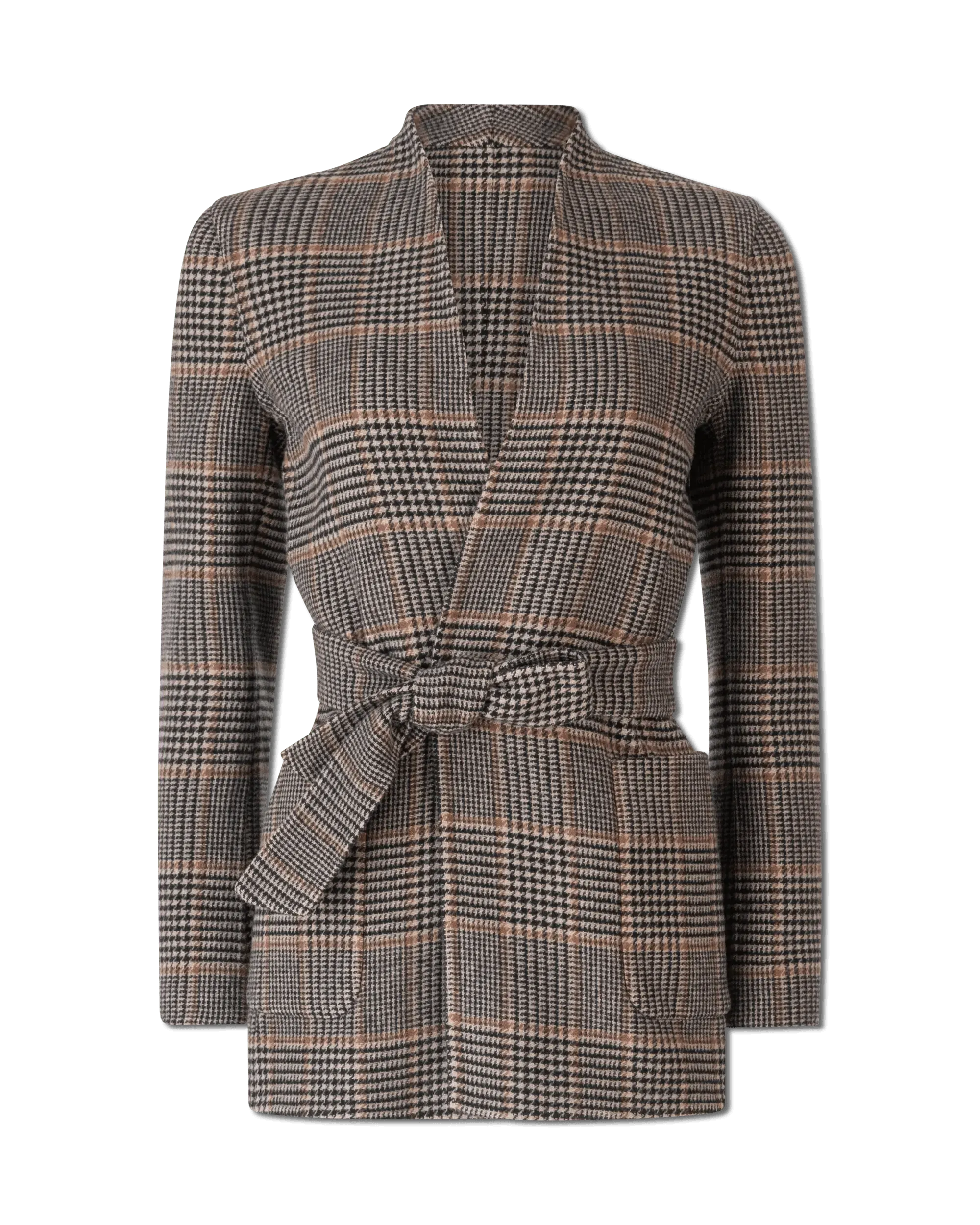 Nuraghe Collarless Belted Jacket for Women - Stylish Slim Fit Blazer Jacket with Belt - Perfect for Office, Business, and Casual Outfits