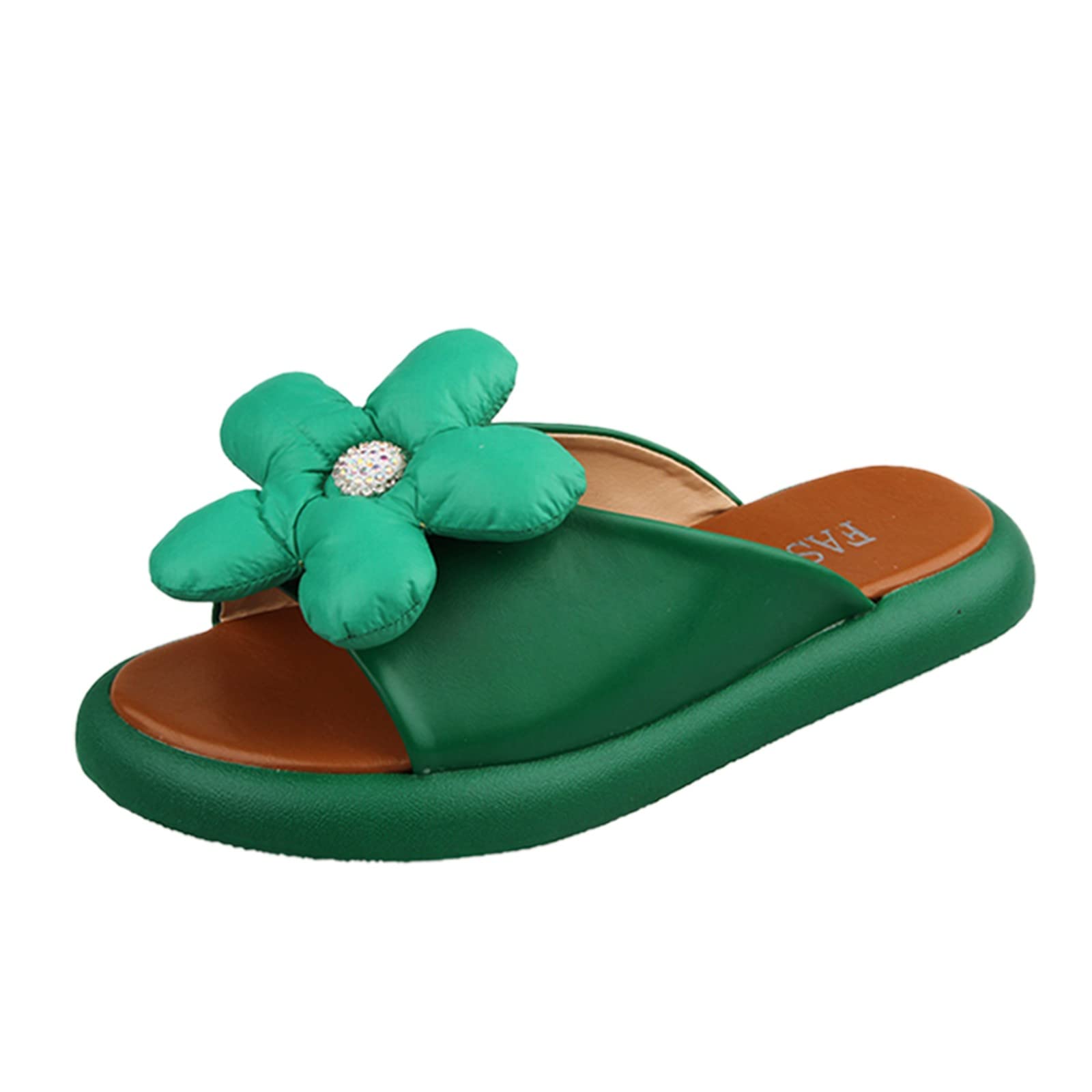 Soft 8 Fashion Women's Spring Summer Slippers - Flat Thick Bottom Floral & Solid Color Casual Shoes for Indoor/Outdoor Wear - Perfect for Home, Garden, Beach & Relaxation
