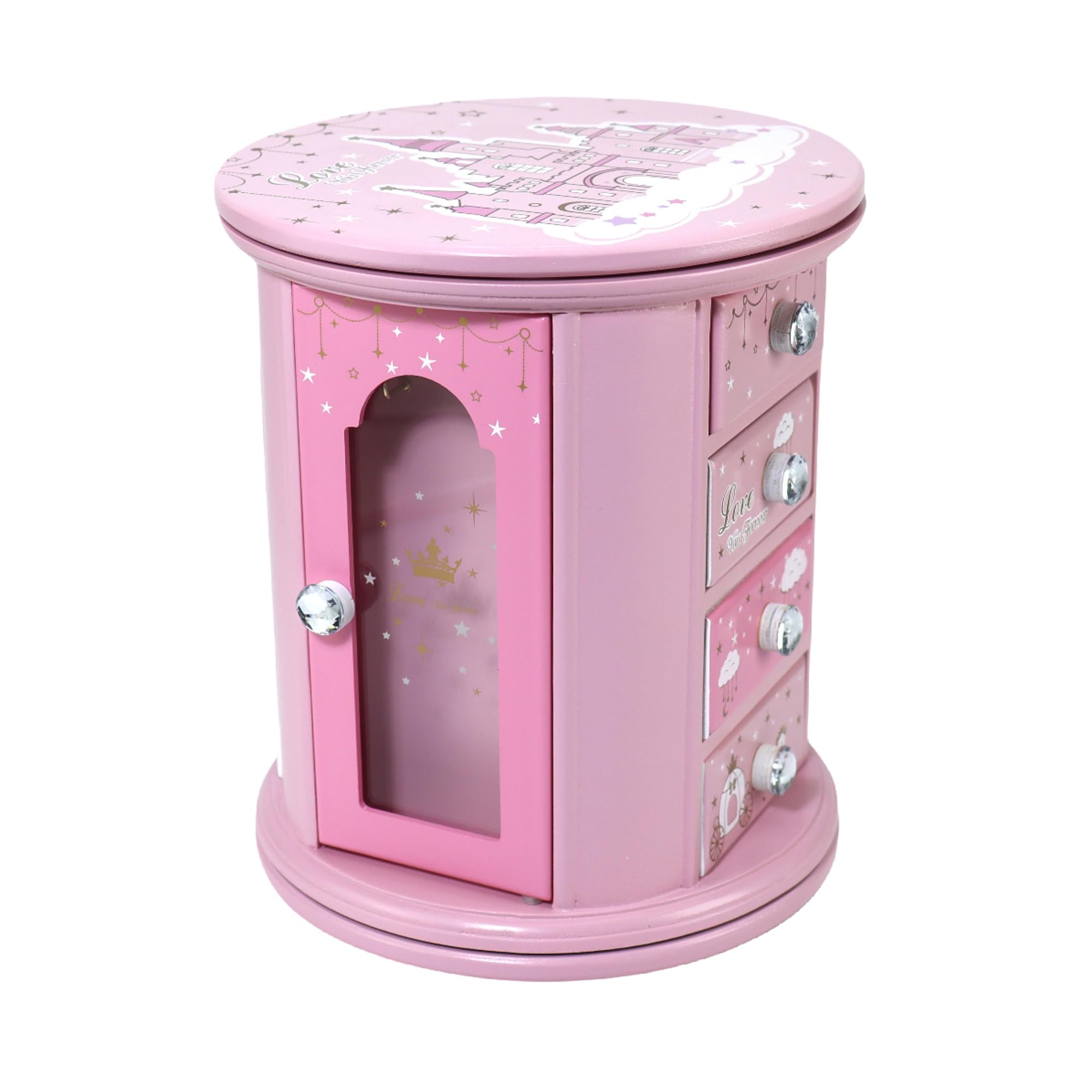 Pink Princess Jewelry Box for Girls - Kids Organizer & Gift for Bedroom Decor