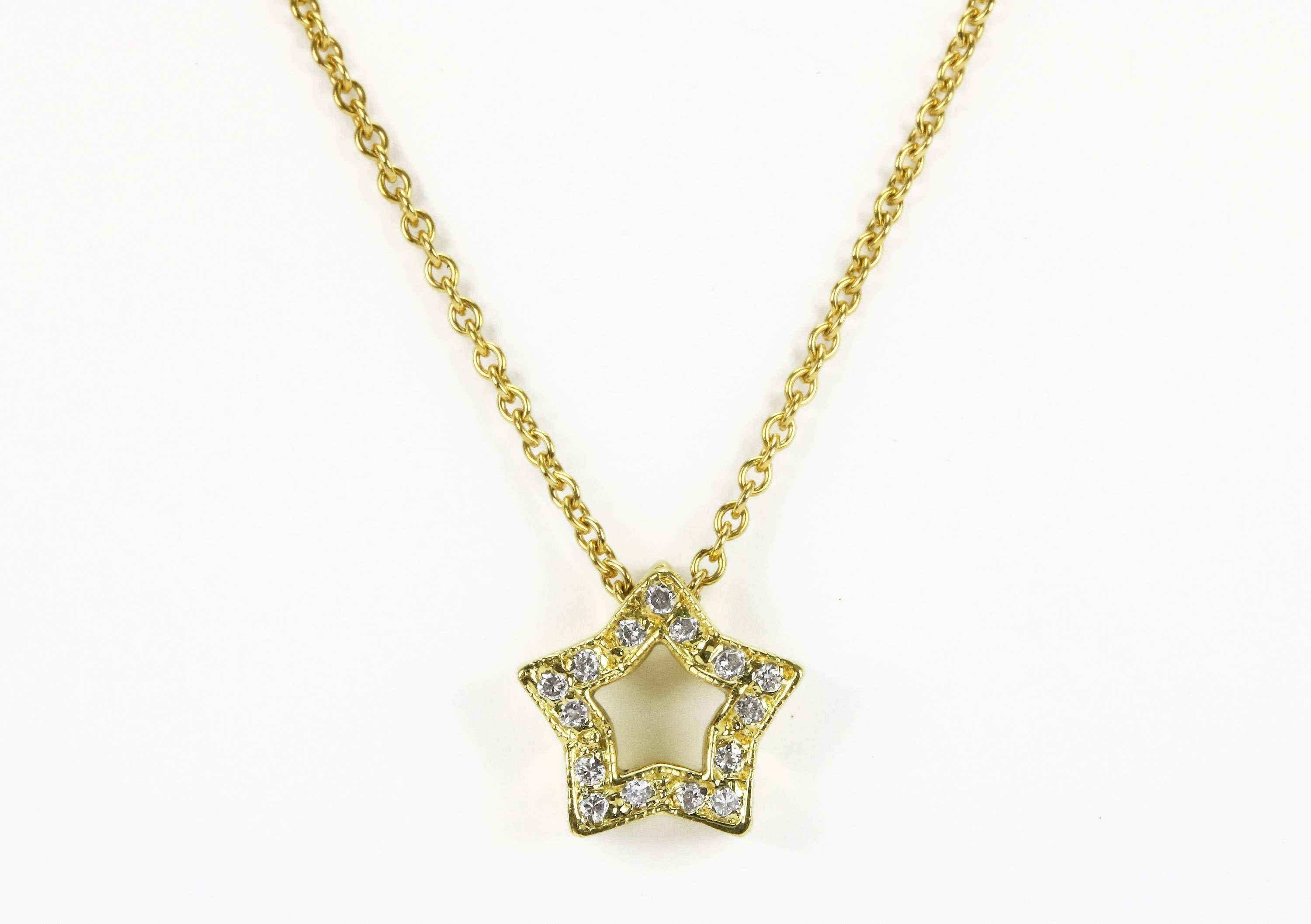 18K Gold Diamond Star Pendant Necklace for Women - Elegant Layering Jewelry Gift for Birthday, Anniversary & Valentine's Day