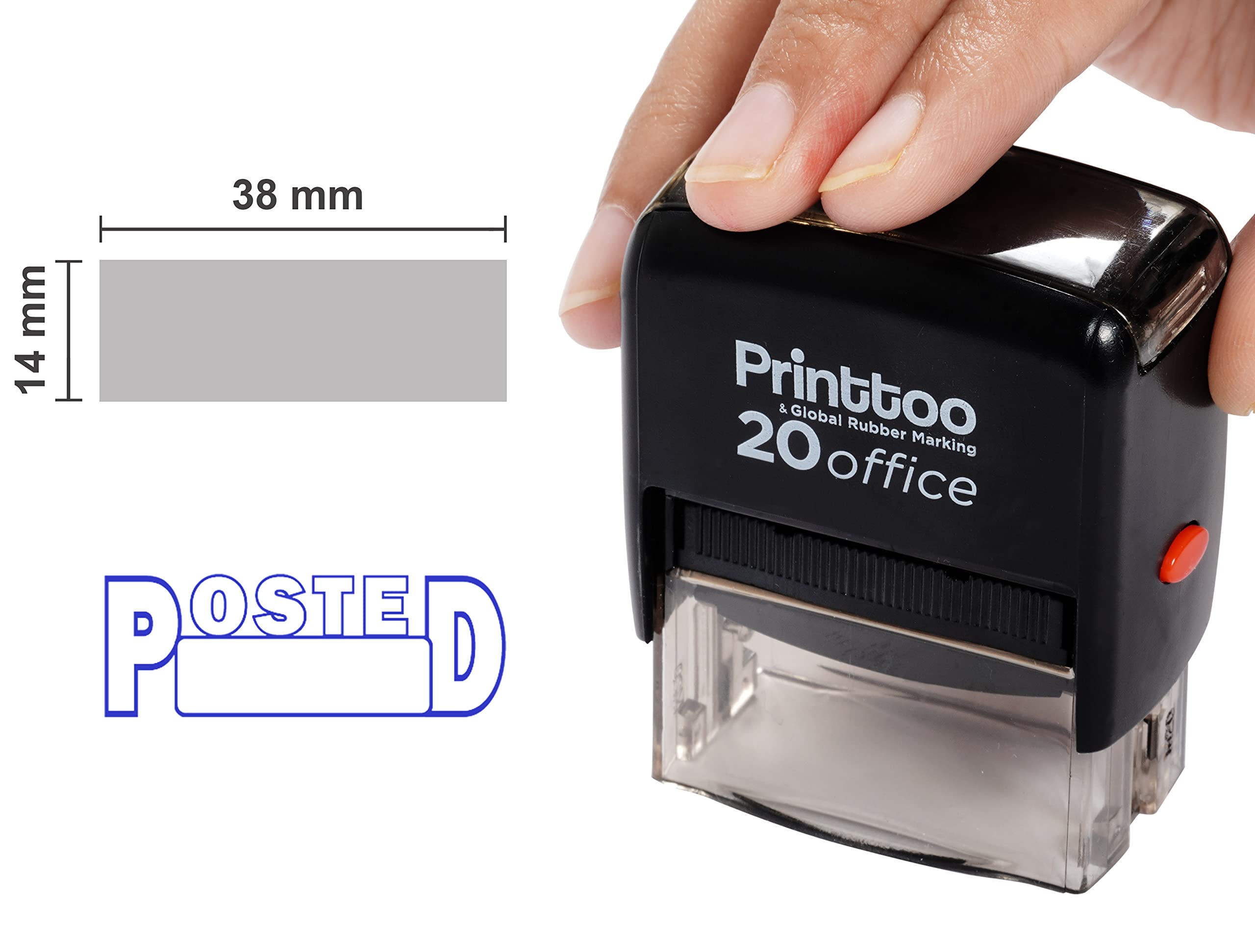 Custom Self-Inking Rubber Stamp for Office & Business - Personalized Address Stamp, Return Address Stamps for Envelopes, Mail, Documents - Blue Ink (Perfect for Mailing, Filing, Office Organization)