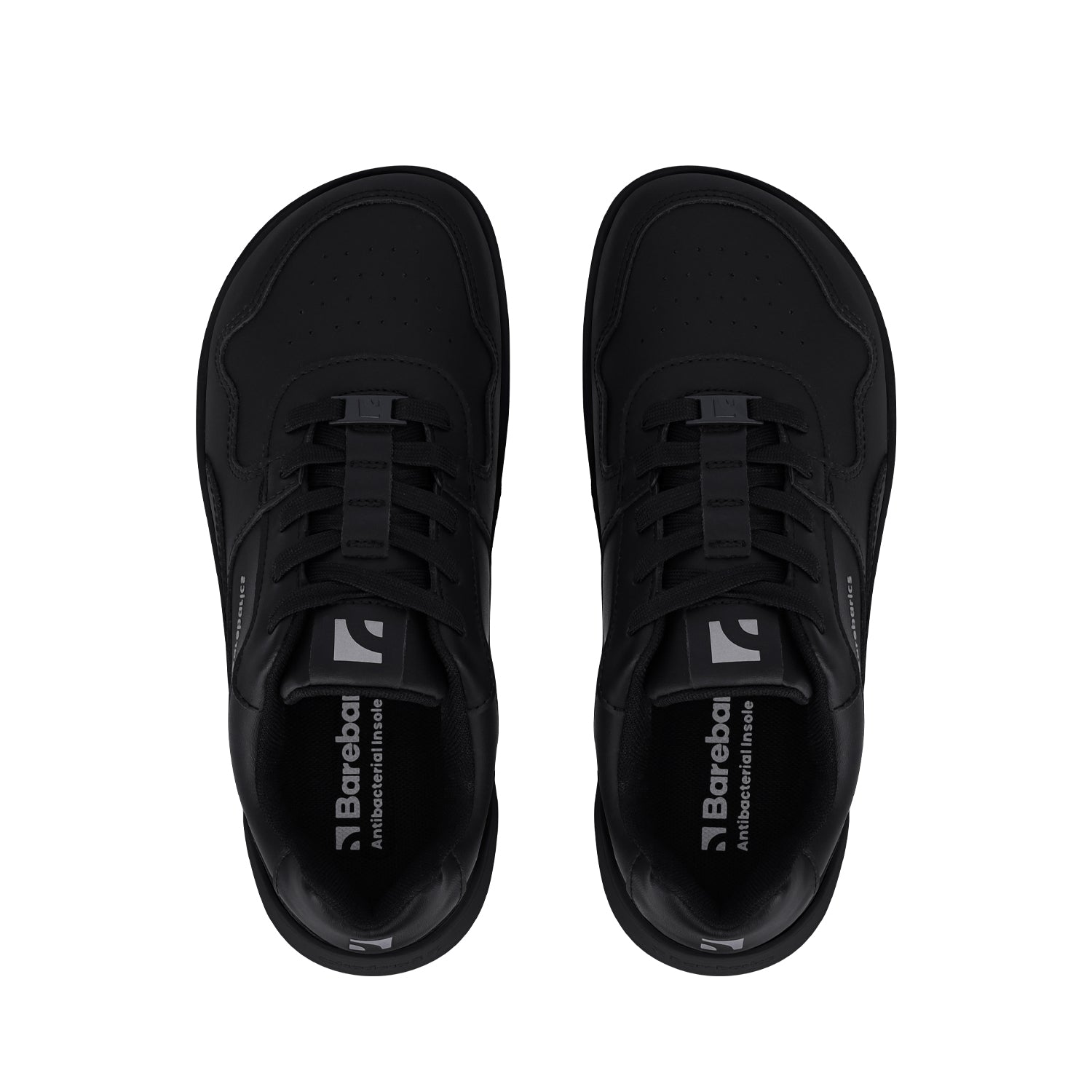 Barefoot Sneakers Barebarics Zing - All Black Leather Unisex Shoes for Men & Women | Comfortable Minimalist Walking & Running Shoes for Gym, Travel & Everyday Wear