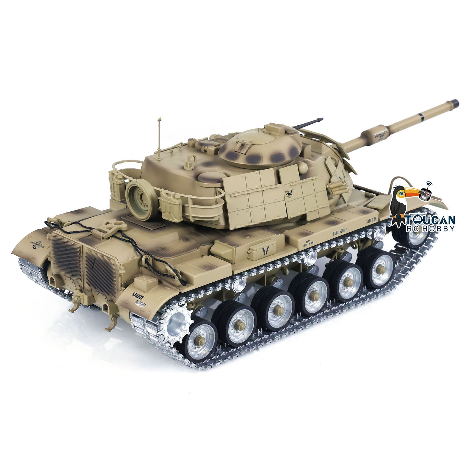 1/16 Scale M60A1 ERA RC Tank - US Stock BB Shooting Infrared Battle Toy with Metal Wheels & Barrel Recoil - Perfect for Military Enthusiasts and Outdoor RC Battles