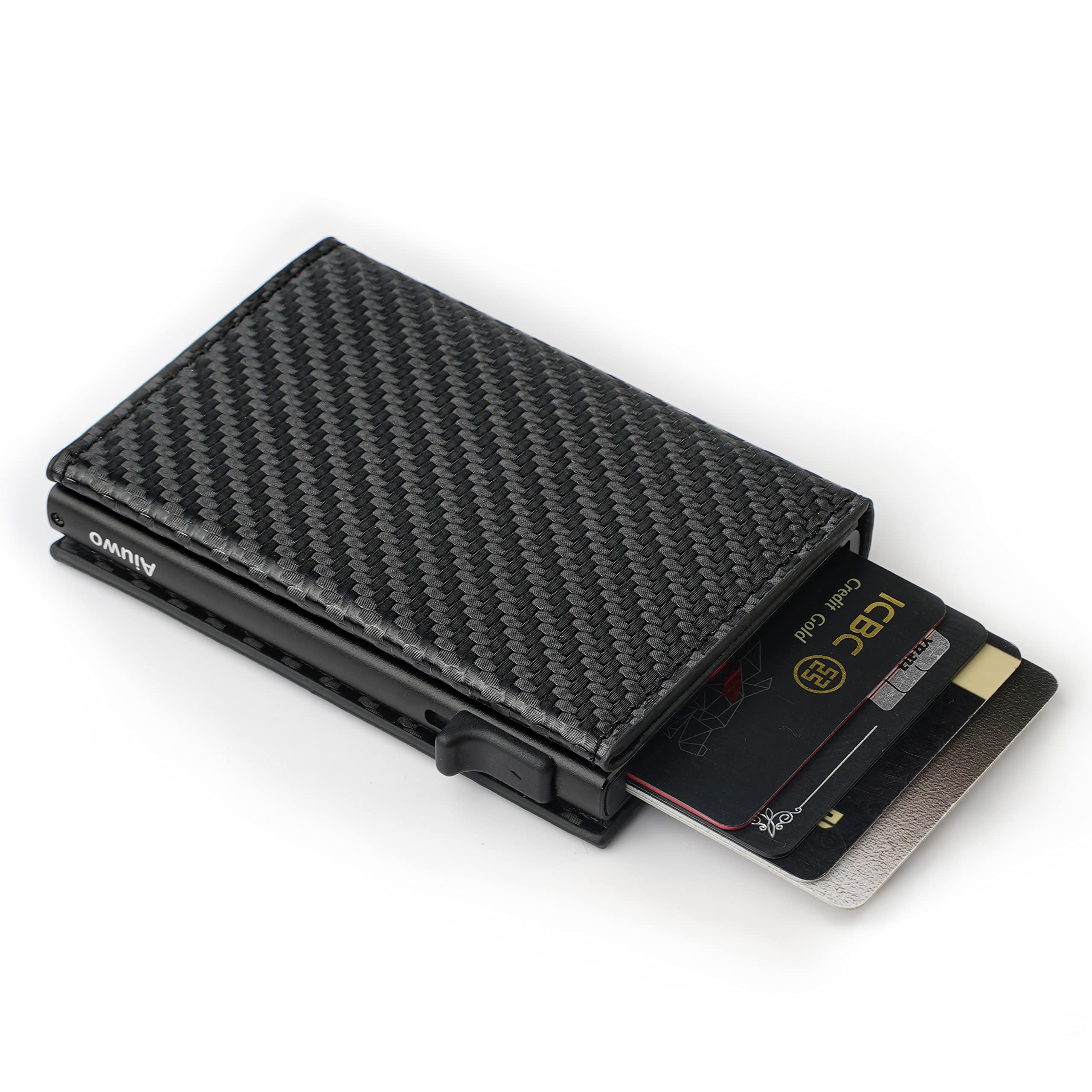 Slim RFID Blocking Men's Wallet with Money Clip - Carbon Leather Credit Card Holder for Men - Perfect for Travel, Business & Everyday Use - Includes Gift Box