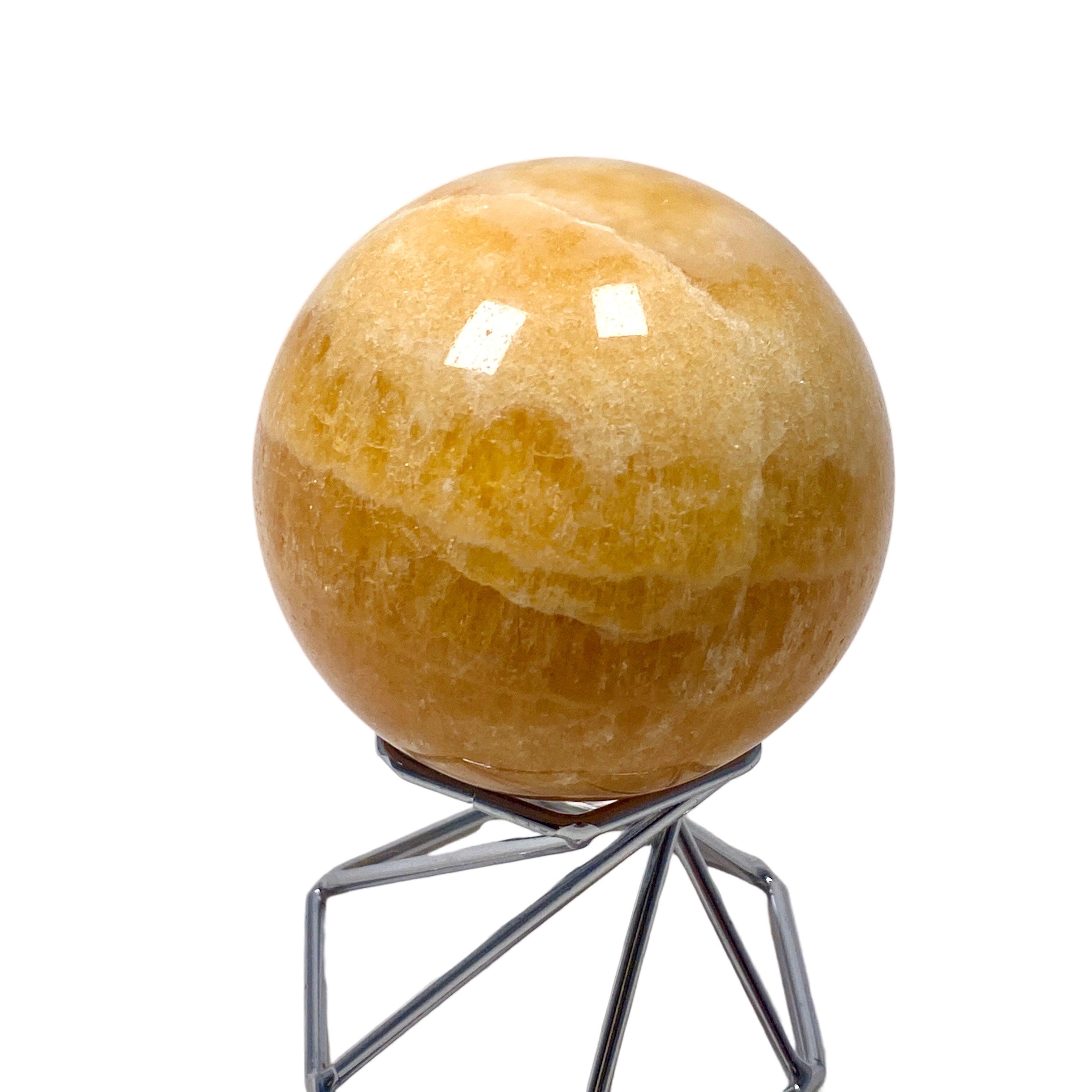 Orange Calcite Sphere OCS 02 - Natural Healing Crystal for Meditation, Energy Work & Home Decor | Perfect for Reiki, Chakra Balancing & Spiritual Gifts