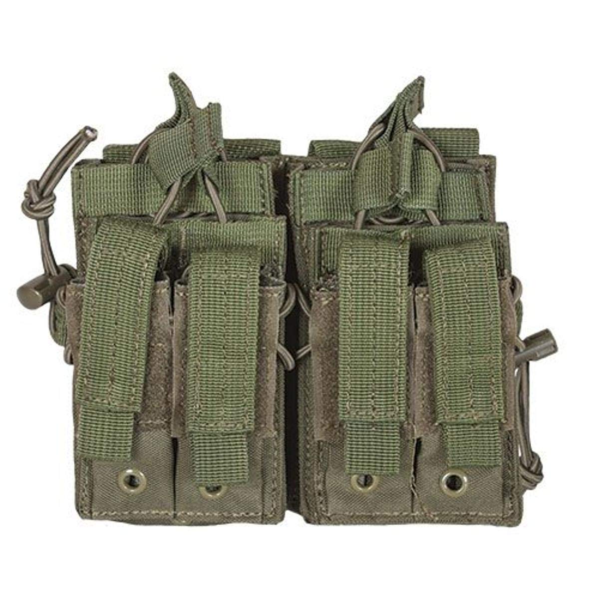 Fox Outdoor Products Tactical Quad Stack Magazine Pouch - Durable MOLLE Compatible for AR-15, M4, AK-47 - Perfect for Hunting, Range Training & Tactical Missions