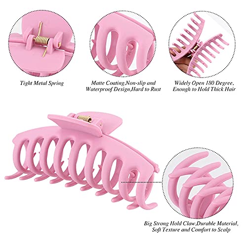 Staila 12 Pack Large Hair Claw Clips for Women - Non-Slip Matte Banana Clips with Strong Hold for Thin & Thick Hair | Perfect for Updos, Ponytails & Everyday Hairstyles