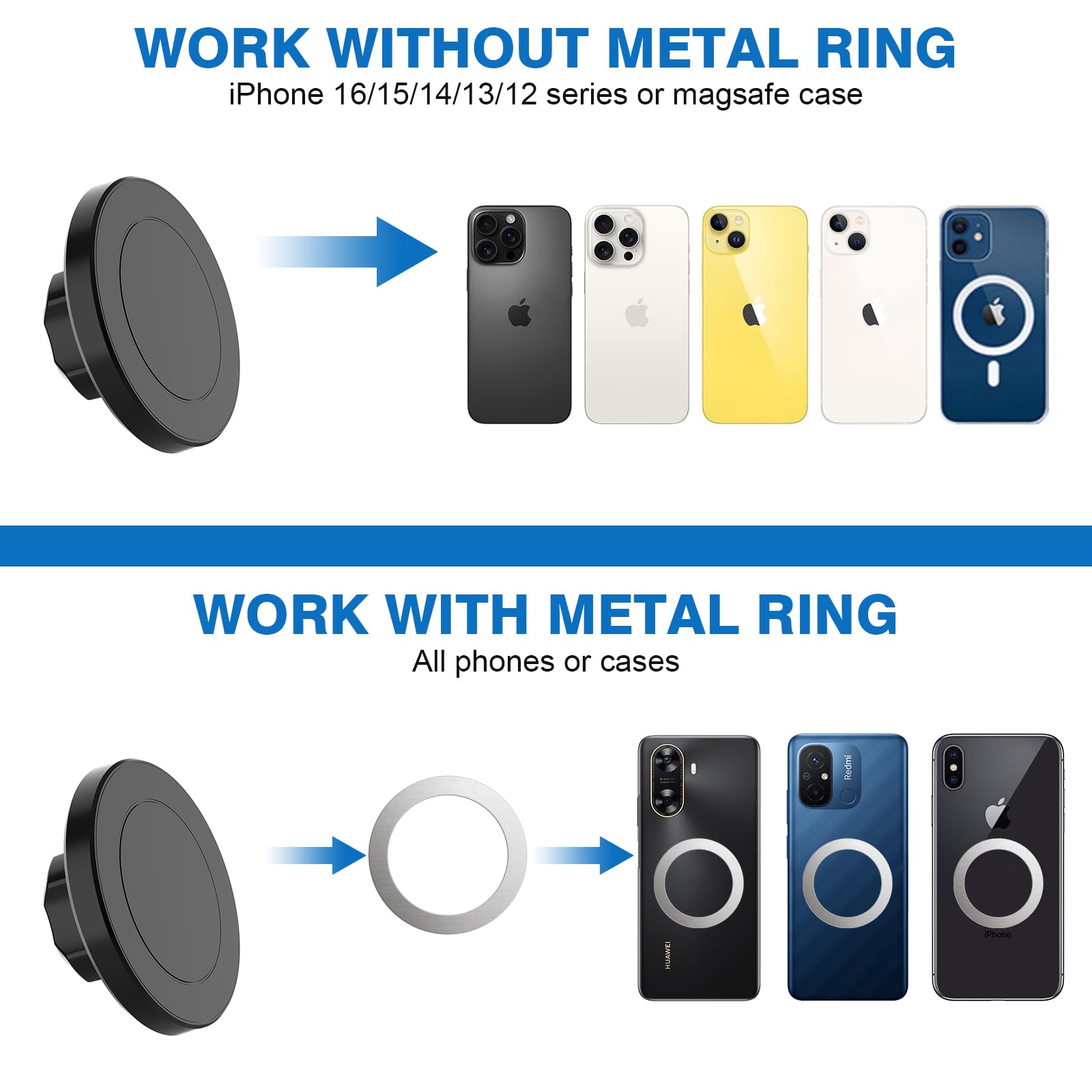 360° Rotating Magnetic Stroller Phone Holder - Aluminum Alloy Gym & Bicycle Mount for iPhone Samsung - Perfect for Baby Strollers, Golf Carts & Outdoor Activities