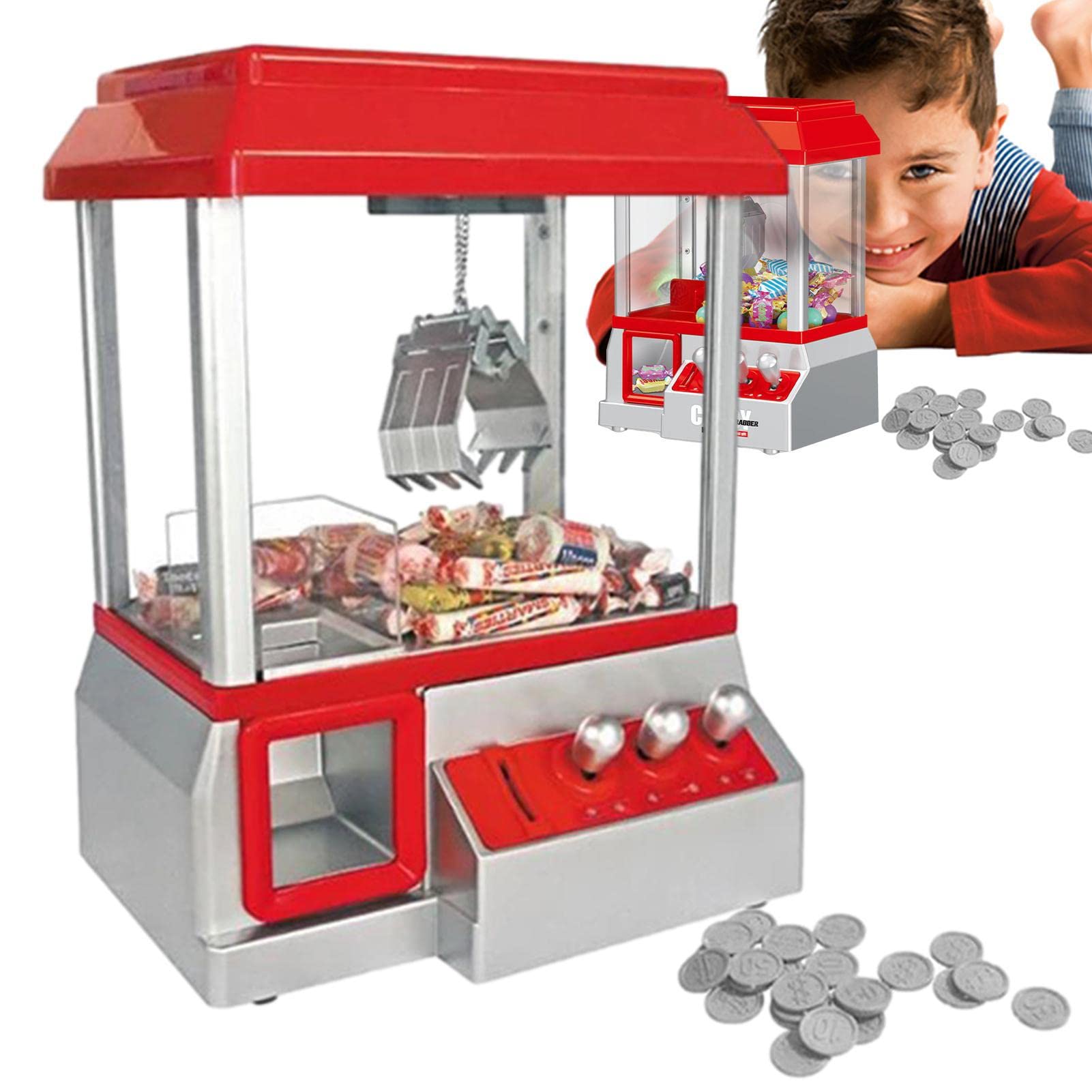 Mini Claw Machine for Kids - SCOOVY Electronic Arcade Claw Game with Retro Carnival Music | Fun Candy & Toy Grabber for Boys & Girls | Perfect for Birthday Parties, Carnivals & Family Game Nights