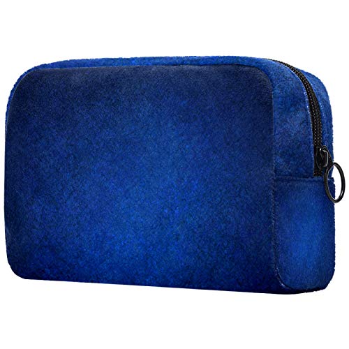 Vintage Grunge Toiletry Bag for Travel - Waterproof Cosmetic & Makeup Organizer Pouch with Zipper (Dark Blue) - Perfect for Weekend Getaways, Gym Essentials & Business Trips
