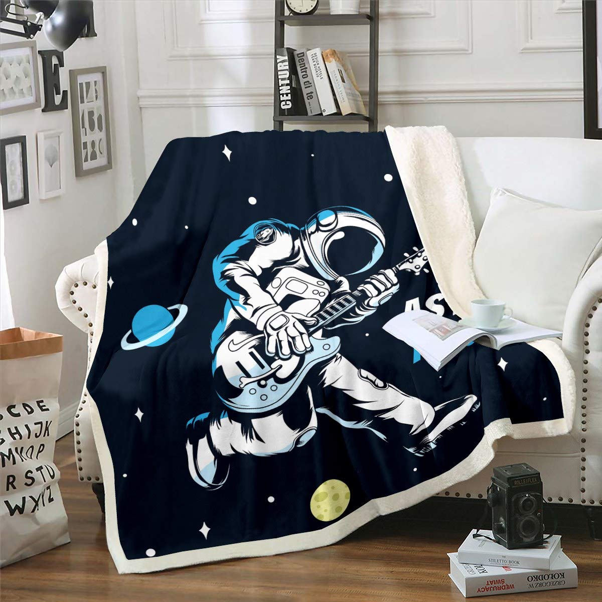 Feelyou Astronaut Themed Fleece Throw Blanket for Kids, Boys & Teens - 50