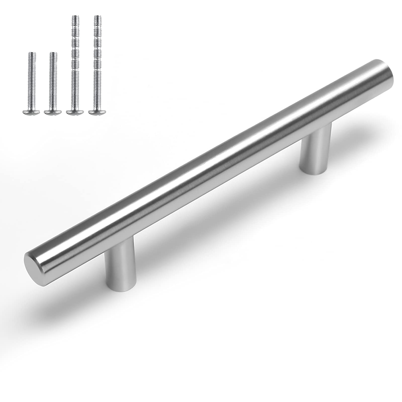 Brushed Nickel Cabinet Pulls 25Pack - 3-3/4in Hole Center for Kitchen, Bathroom & Wardrobe
