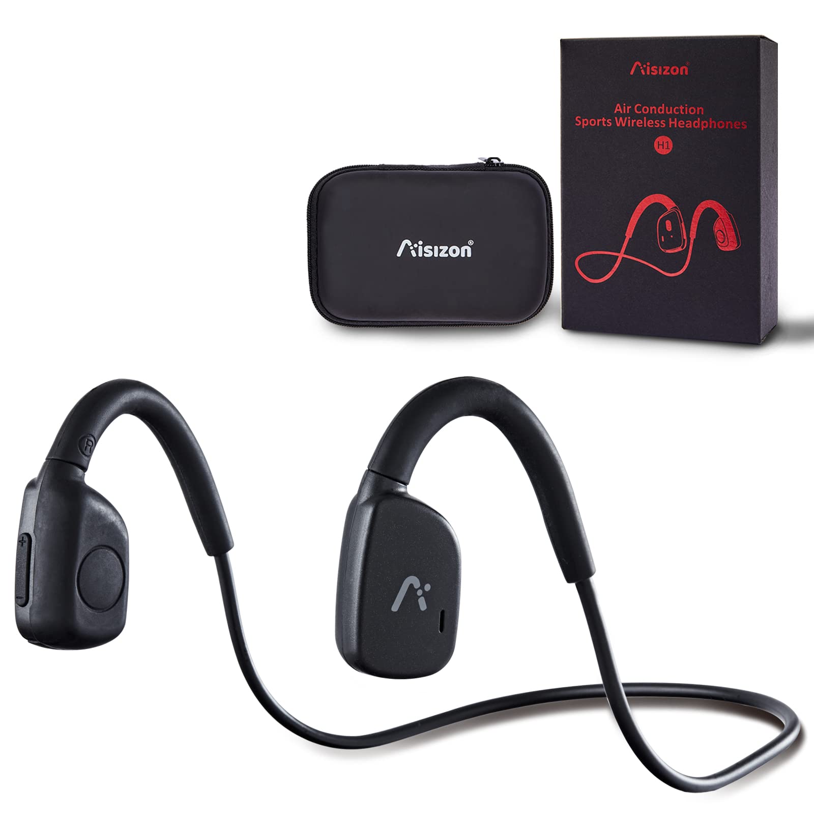 Aisizon H1 Open Ear Wireless Bluetooth Headphones - Air Conduction Sports Headset for Running, Gym Workout, Cycling & Outdoor Activities | Comfortable Over-Ear Design for All-Day Wear