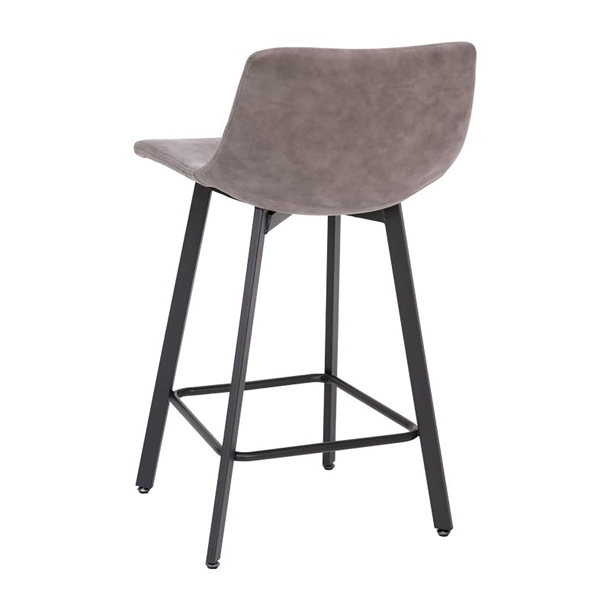 Flash Furniture Caleb Modern Armless 24 Inch Counter Height Stools - Set of 2, Commercial Grade with Footrests & Matte Metal Frames - Perfect for Kitchen Islands, Bars, and Dining Areas
