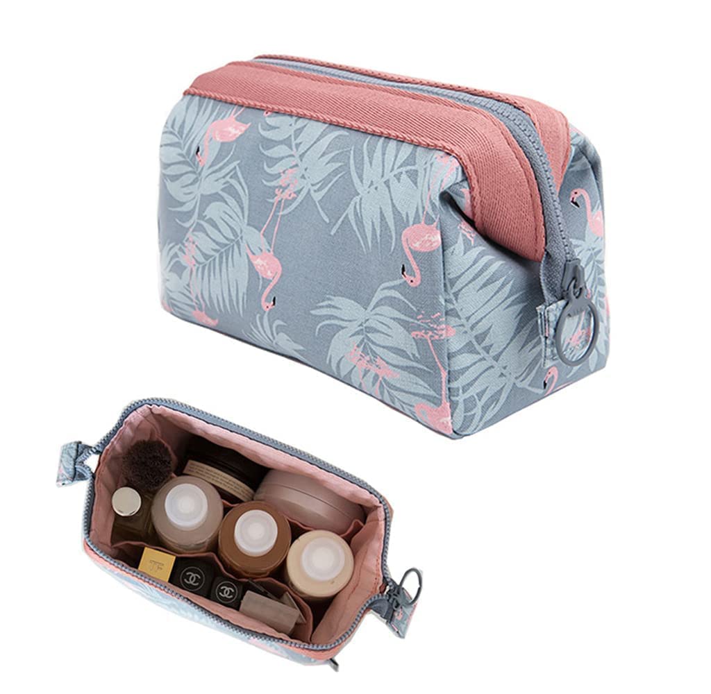 GNASTAS Travel Cosmetic Bag for Women - Waterproof Foldable Makeup Organizer with Pockets, Portable Round Toiletry Case for Storage (Pack of 1) - Perfect for Travel, Gym, and Daily Essentials Organization