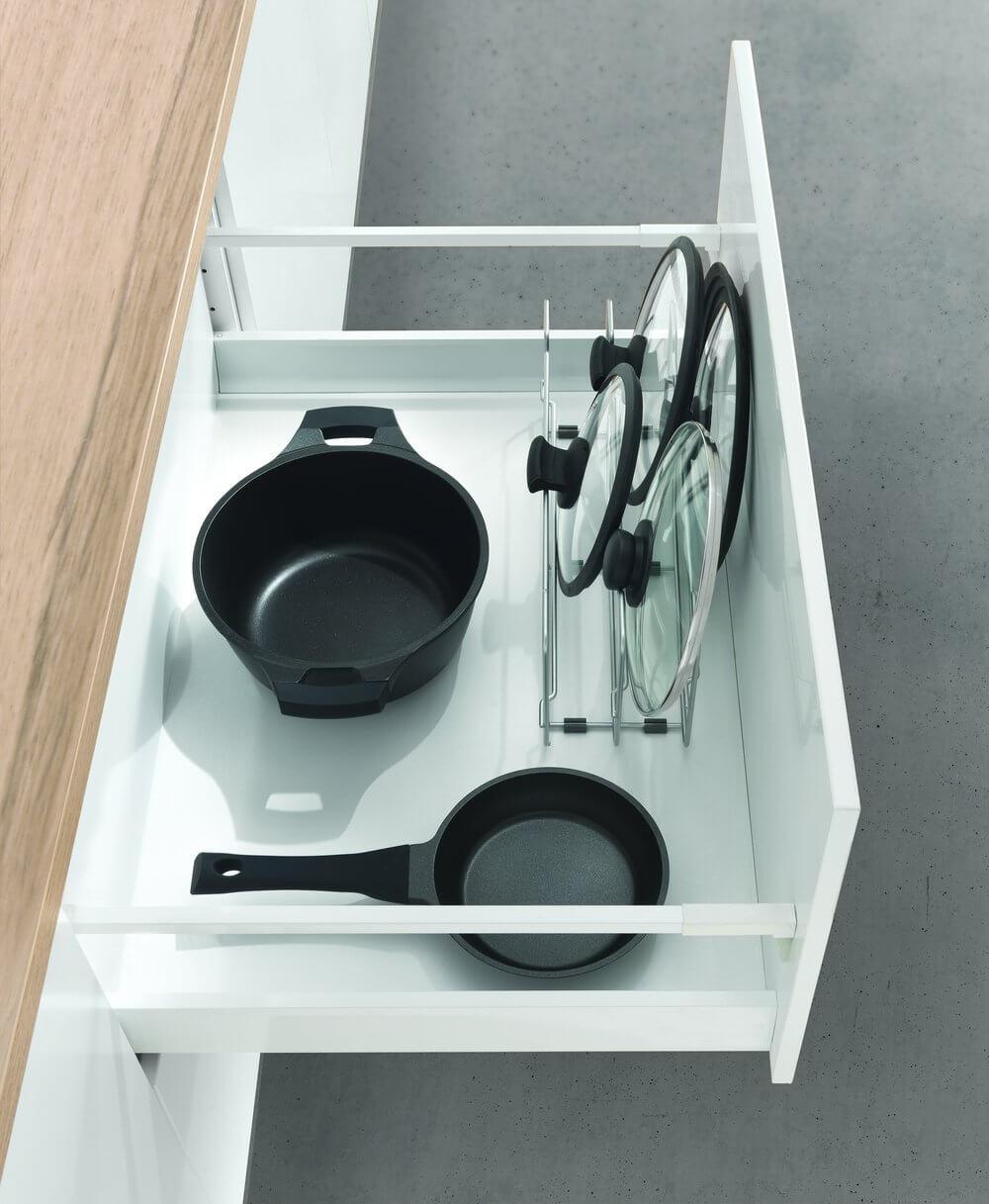 Stainless Steel Pot and Pan Lid Organizer for Kitchen Cabinet - Space Saving Storage Rack for Cookware Lids - Perfect for Small Kitchens and RVs