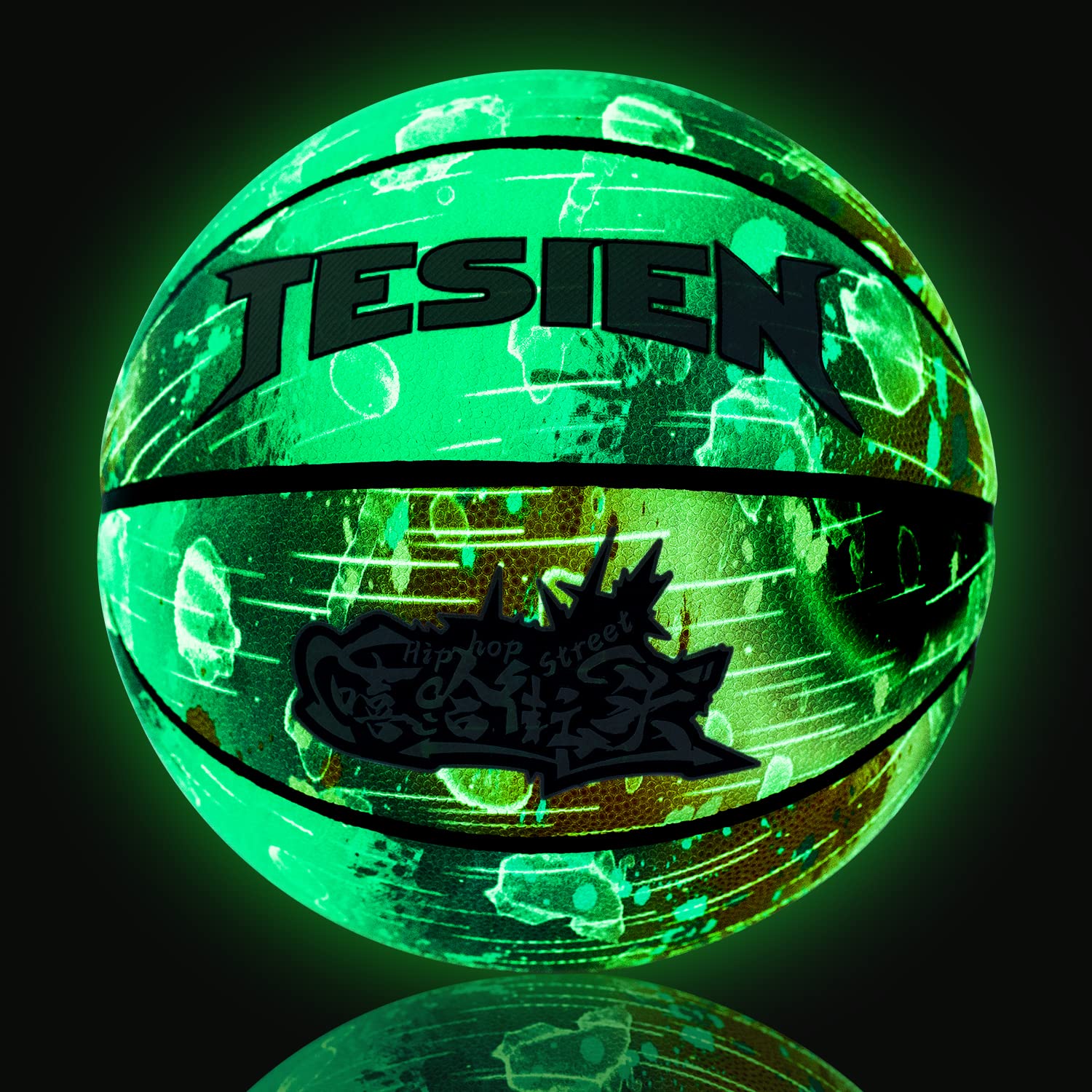 Glow in The Dark Basketball - Luminous Leather Basketball for Indoor & Outdoor Night Games - Perfect Gift for Kids, Men & Women - Ideal for Night Play, Birthday Presents & Sports Enthusiasts
