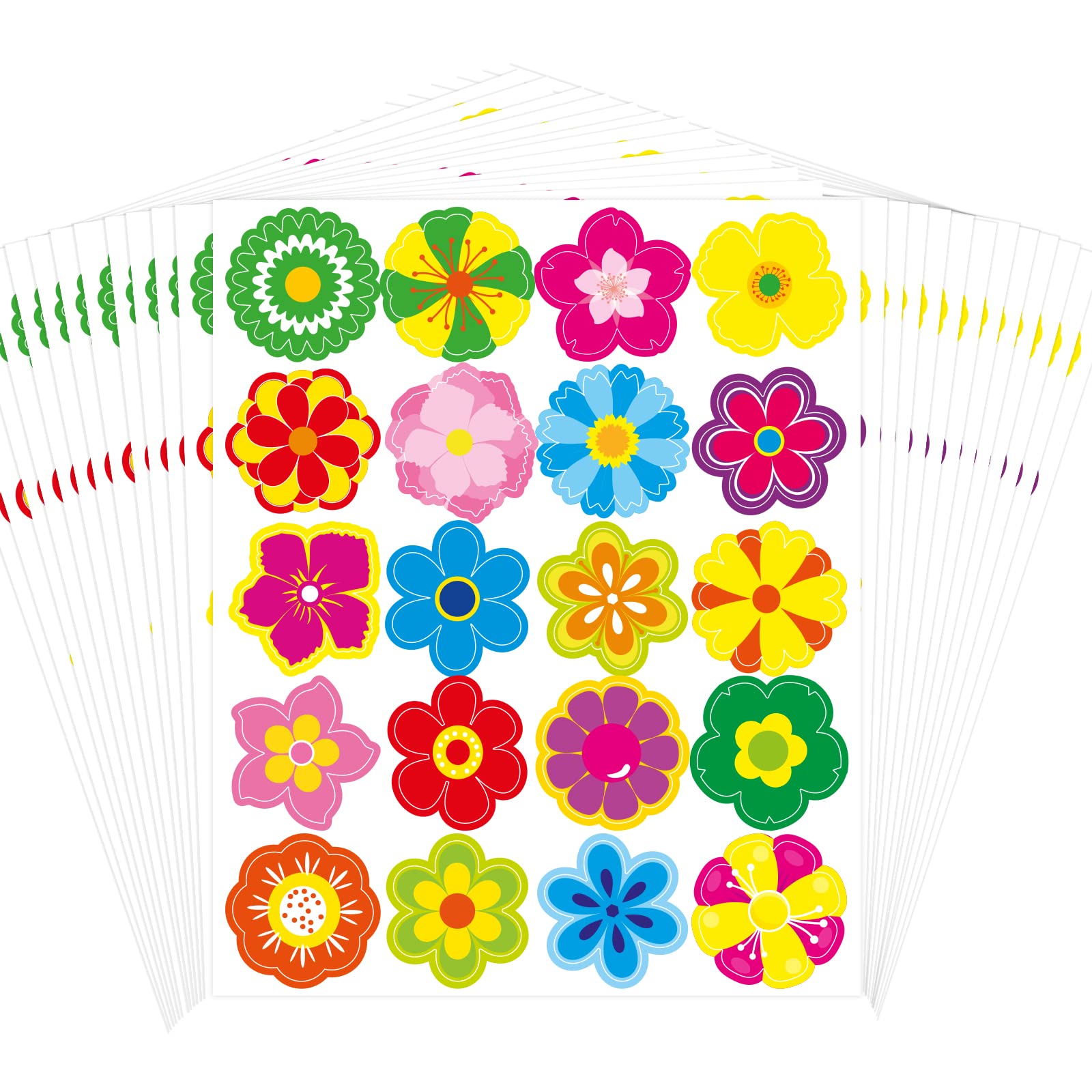 500pcs Spring Flower Stickers for Kids - Floral Decorative Stickers for Scrapbooking, Cards, Envelopes & DIY Crafts | Perfect for School Projects, Party Favors & Gift Wrapping