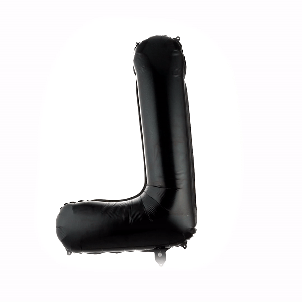 Balloonify Black Mylar Letter L Balloon - 40 Inch Large Foil Alphabet Balloon for Birthday Party Decorations, Wedding, Baby Shower & Graduation Events - 1 Count Box