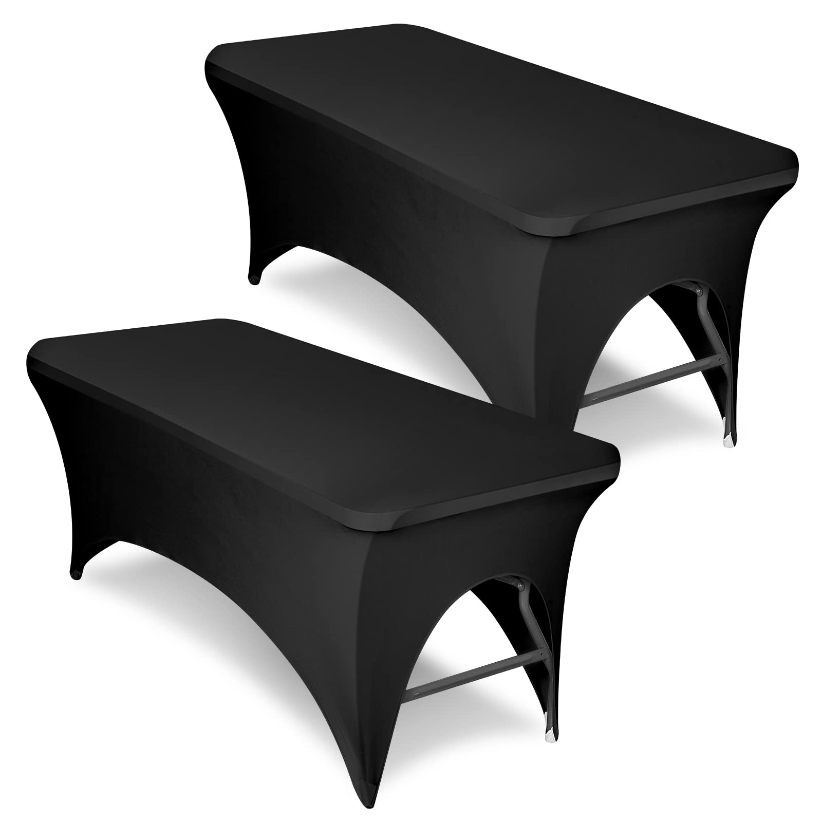 2 Pack Reusable & Washable Lash Extension Bed Covers - Fitted Massage Table Protector, Spa Salon Mattress Topper for Eyelash Extensions & Facial Treatments (Black) - Perfect for Beauty Salons, Lash Studios & Professional Spas