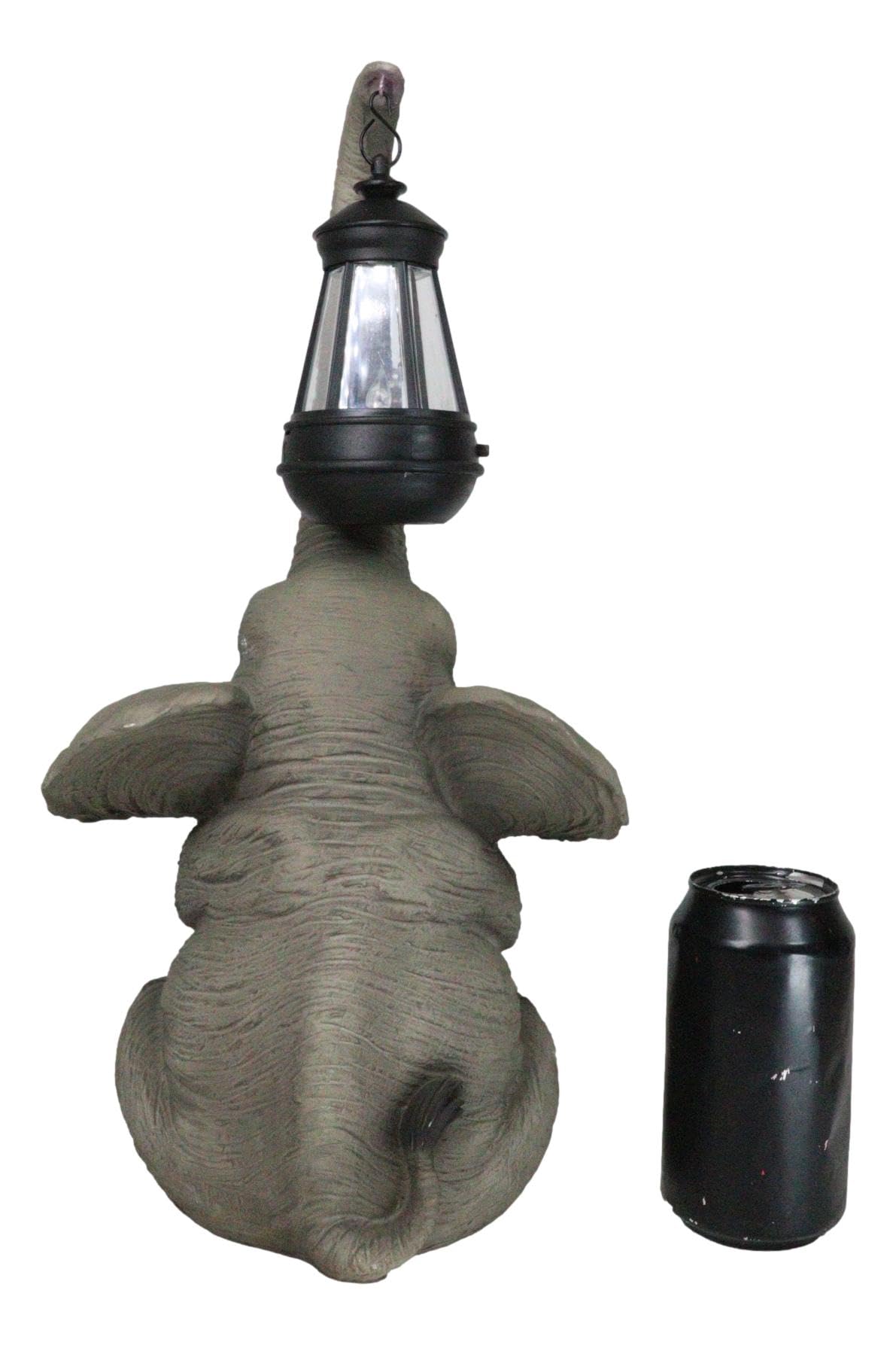 Ebros Solar LED Elephant Statue Lamp - Whimsical Safari Trunk Light for Home & Patio Decor | Perfect for Circus-Themed Parties, Garden Lighting & Animal Lover Gifts