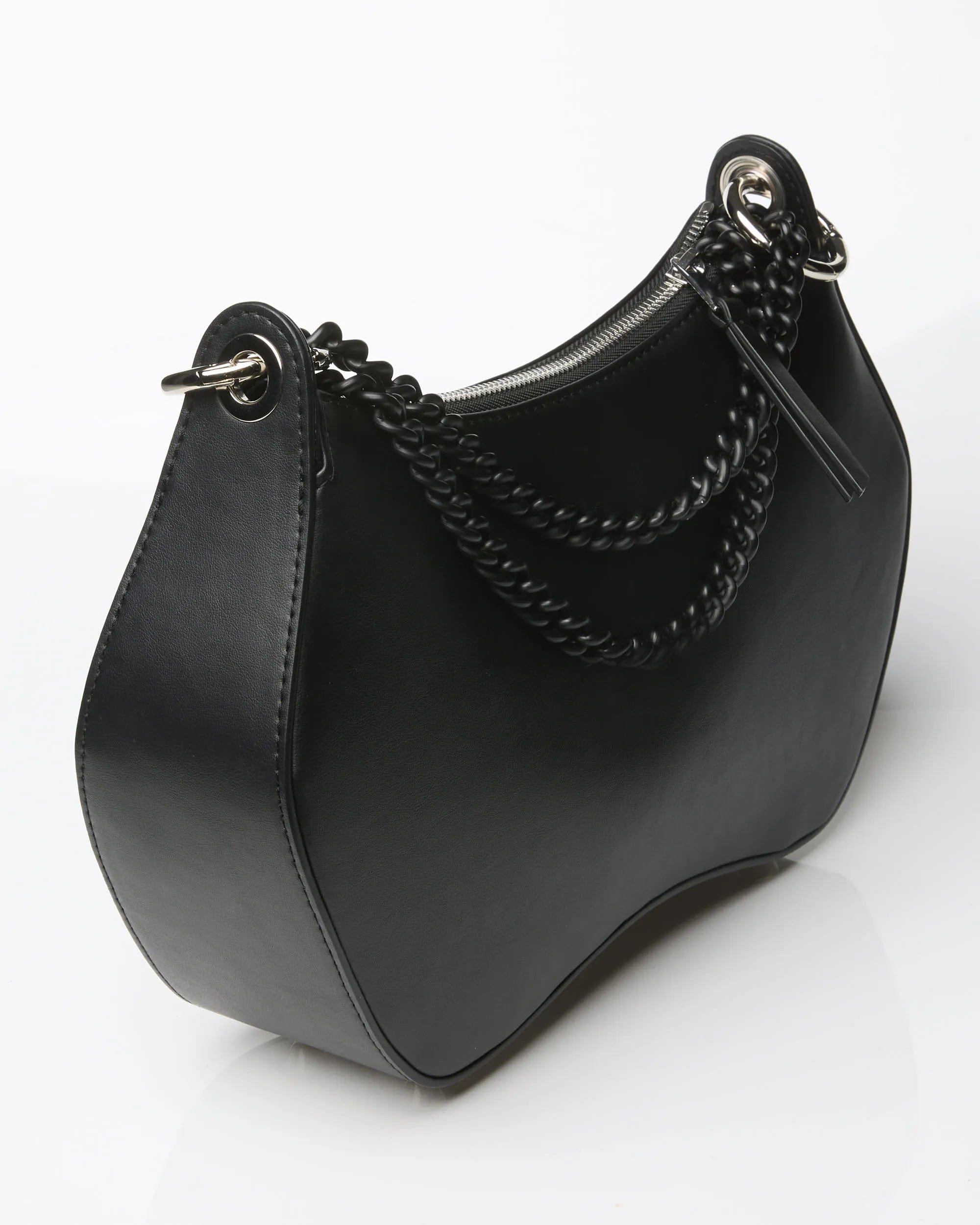 Vamp B Bag Grape Leather Crossbody Purse for Women | Black | Fashionable Shoulder Bag for Daily Use, Travel & Evening Out