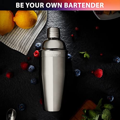 24 oz Professional Bartender Kit with Stand - 12-Piece Cocktail Shaker Set for Mixology, Home Bar Accessories with Martini & Mimosa Recipes | Perfect for Home Bars, Parties & Professional Bartending