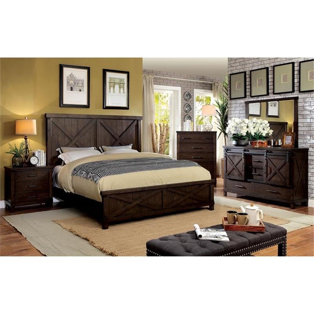 BOWERY HILL 3-Drawer Walnut Wood Nightstand - Modern Transitional Bedside Table for Bedroom, Living Room & Guest Room