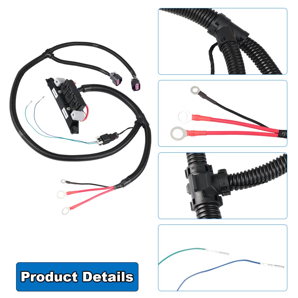 Dual Speed Electric Fan Control Wiring Harness Kit for Chevy Silverado Avalanche Suburban Tahoe GMC Sierra Yukon - Replacement for 674-00923 - Stand Alone Retrofit Cooling System Upgrade for Better Engine Performance