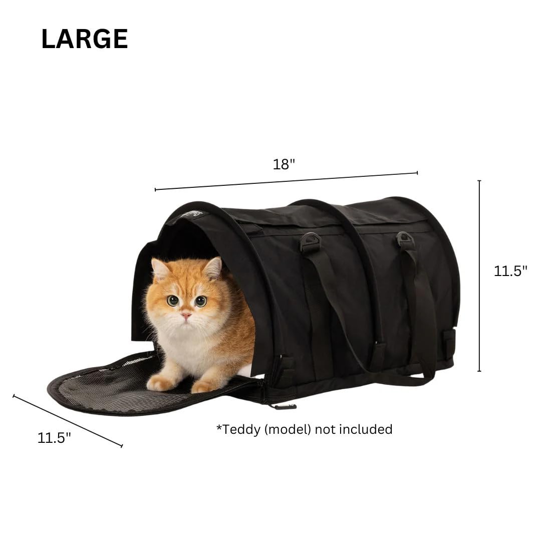 SturdiBag Large Pet Travel Carrier for Cats & Dogs - Soft Sided with Adjustable Height, Safety Clips & Seatbelt Straps | 18