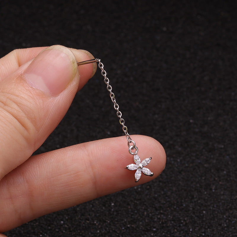 20G Starfish Dangle Stud Earrings for Second Hole Piercing | HSPJ1925 | Perfect for Cartilage, Helix, and Lobe Piercings