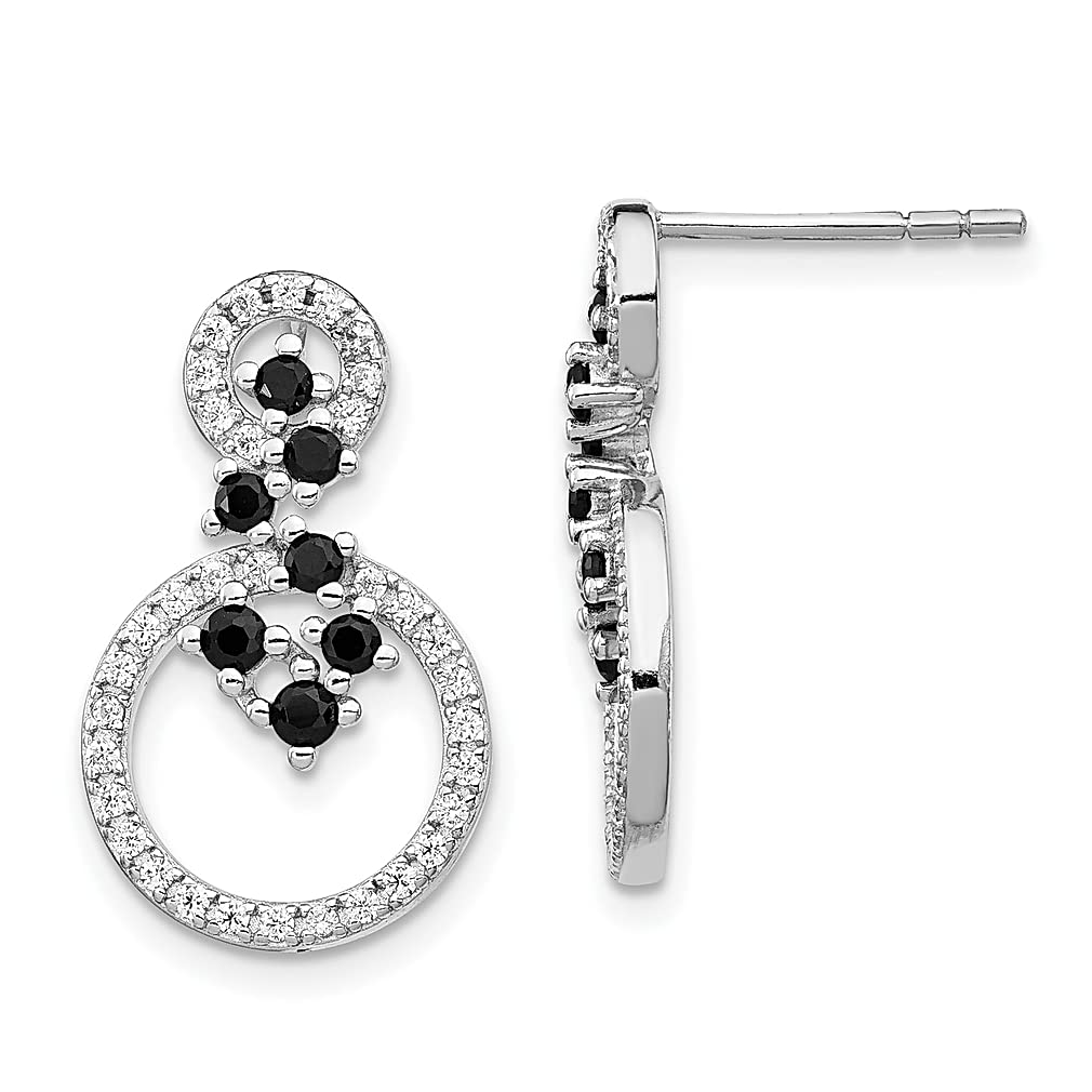 925 Sterling Silver Cubic Zirconia CZ Spinel Drop Dangle Earrings for Women - Elegant Circle Hoop Fine Jewelry Gift for Her - Perfect for Weddings, Parties & Special Occasions