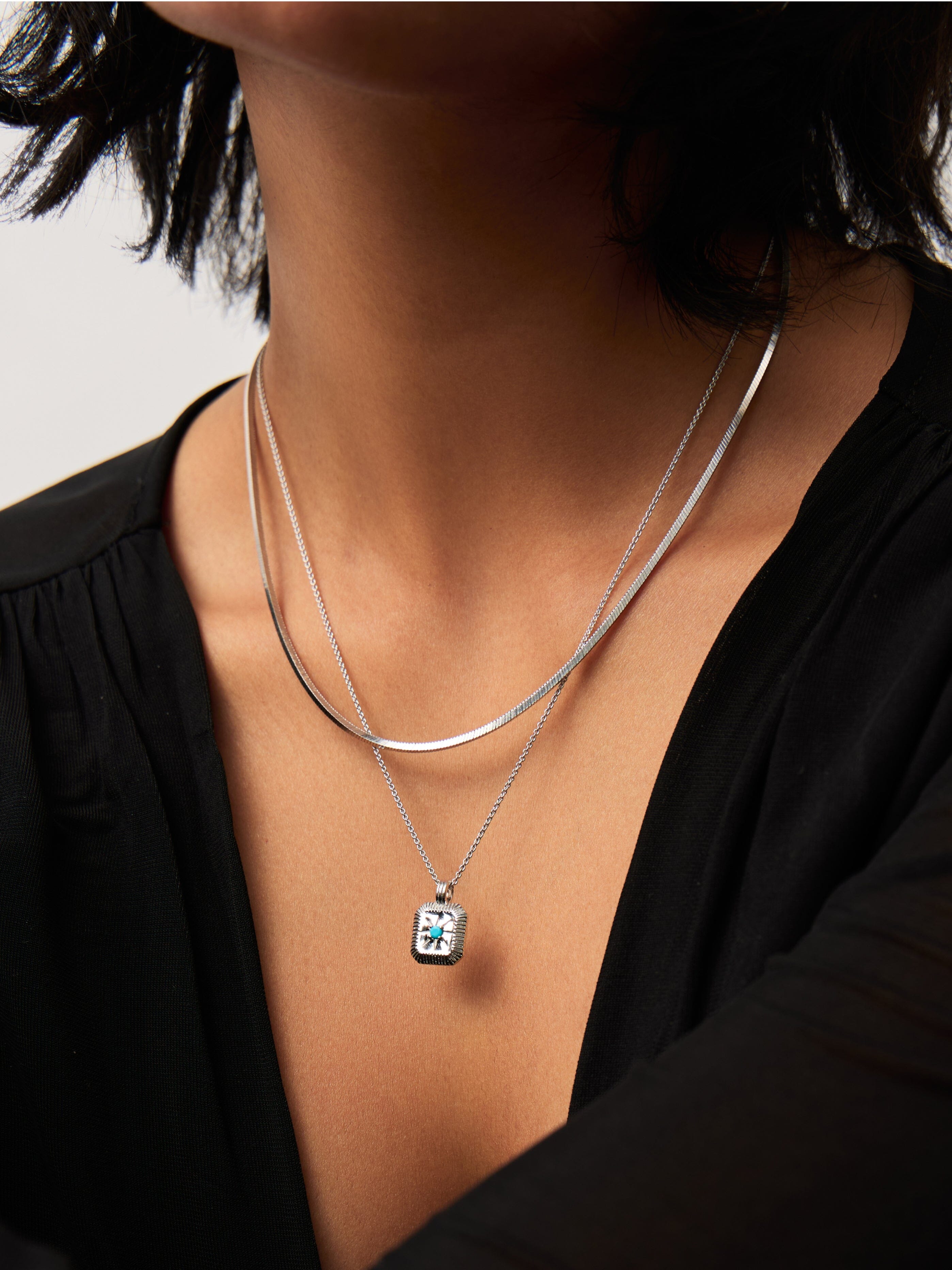 December Birthstone Necklace for Women - Genuine Dyed Turquoise Magnesite Pendant Jewelry | Perfect Christmas Gift, Birthday Present & Anniversary Keepsake | Elegant for Parties, Weddings & Everyday Wear